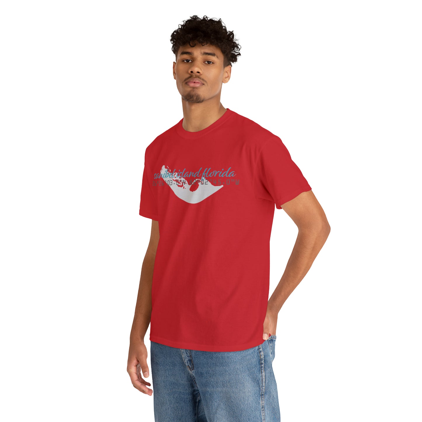 Sanibel Island GPS Unisex Heavy Cotton Tee + More Colors