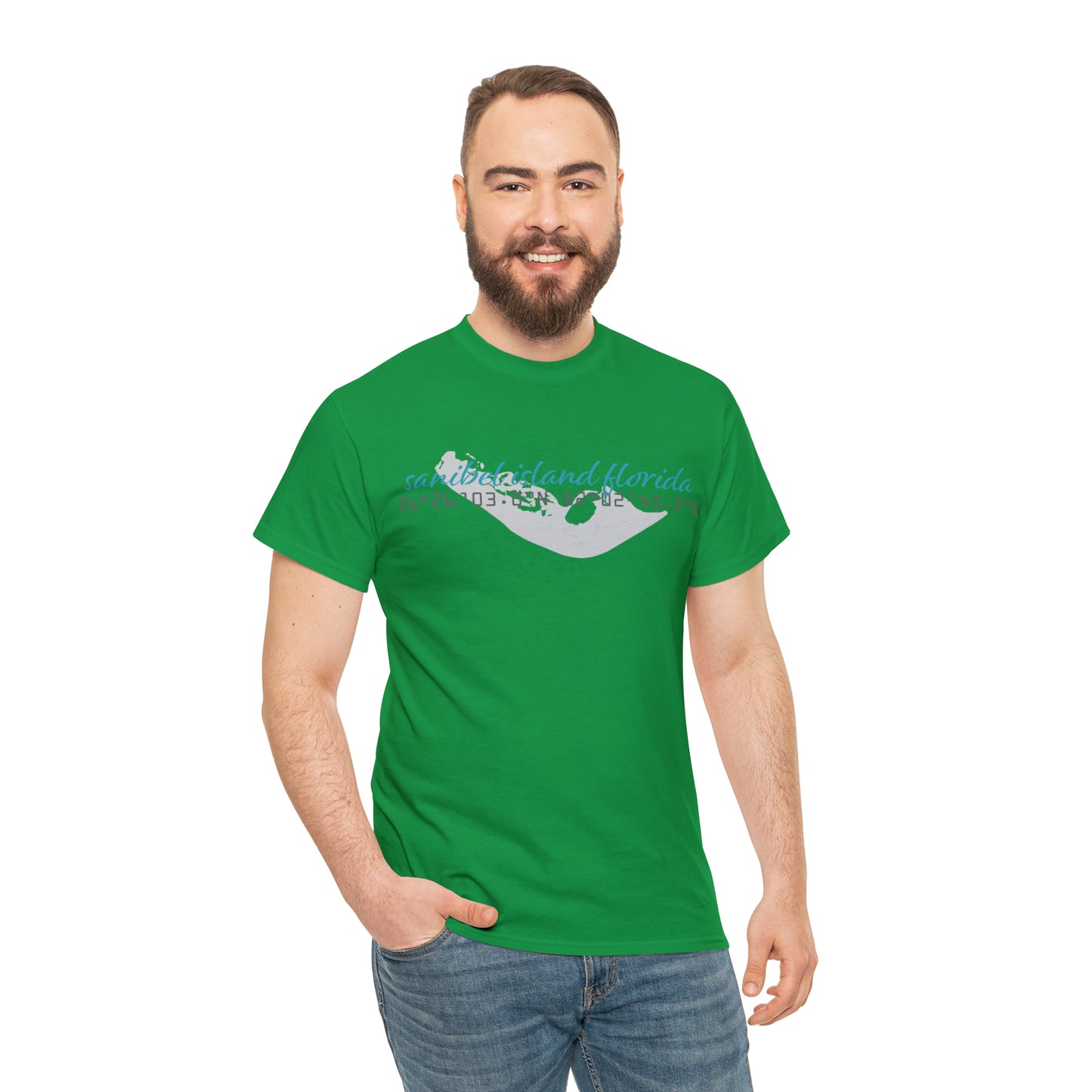 Sanibel Island GPS Unisex Heavy Cotton Tee + More Colors
