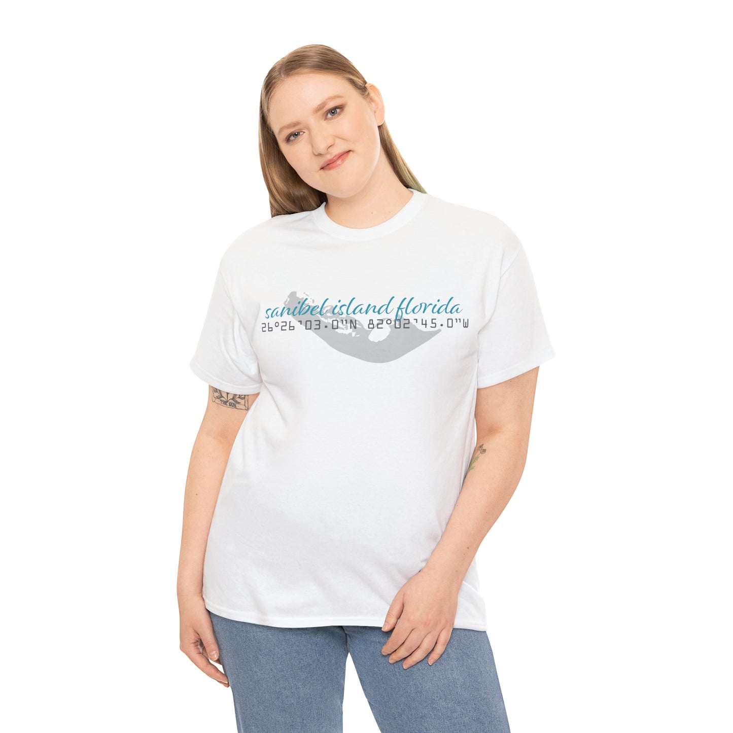 Sanibel Island GPS Unisex Heavy Cotton Tee + More Colors