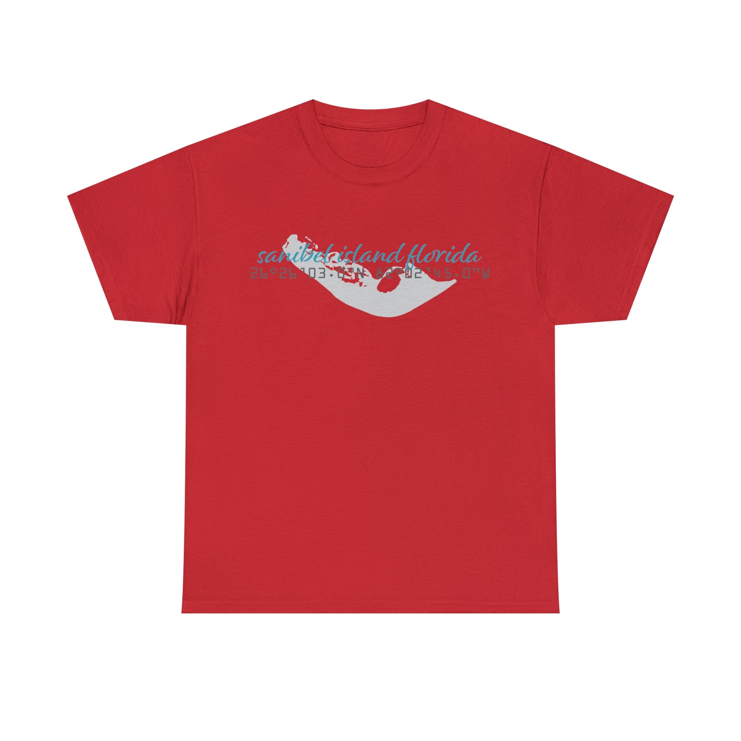 Sanibel Island GPS Unisex Heavy Cotton Tee + More Colors