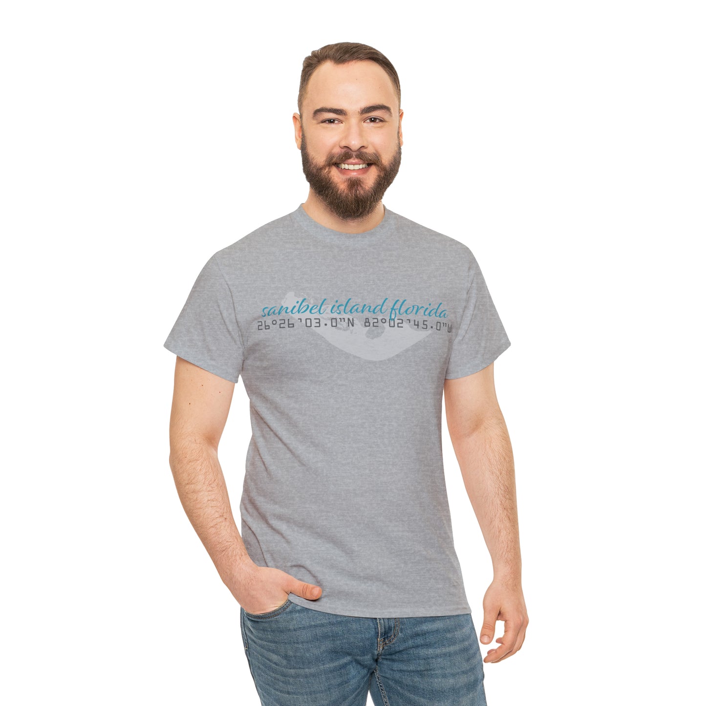 Sanibel Island GPS Unisex Heavy Cotton Tee + More Colors