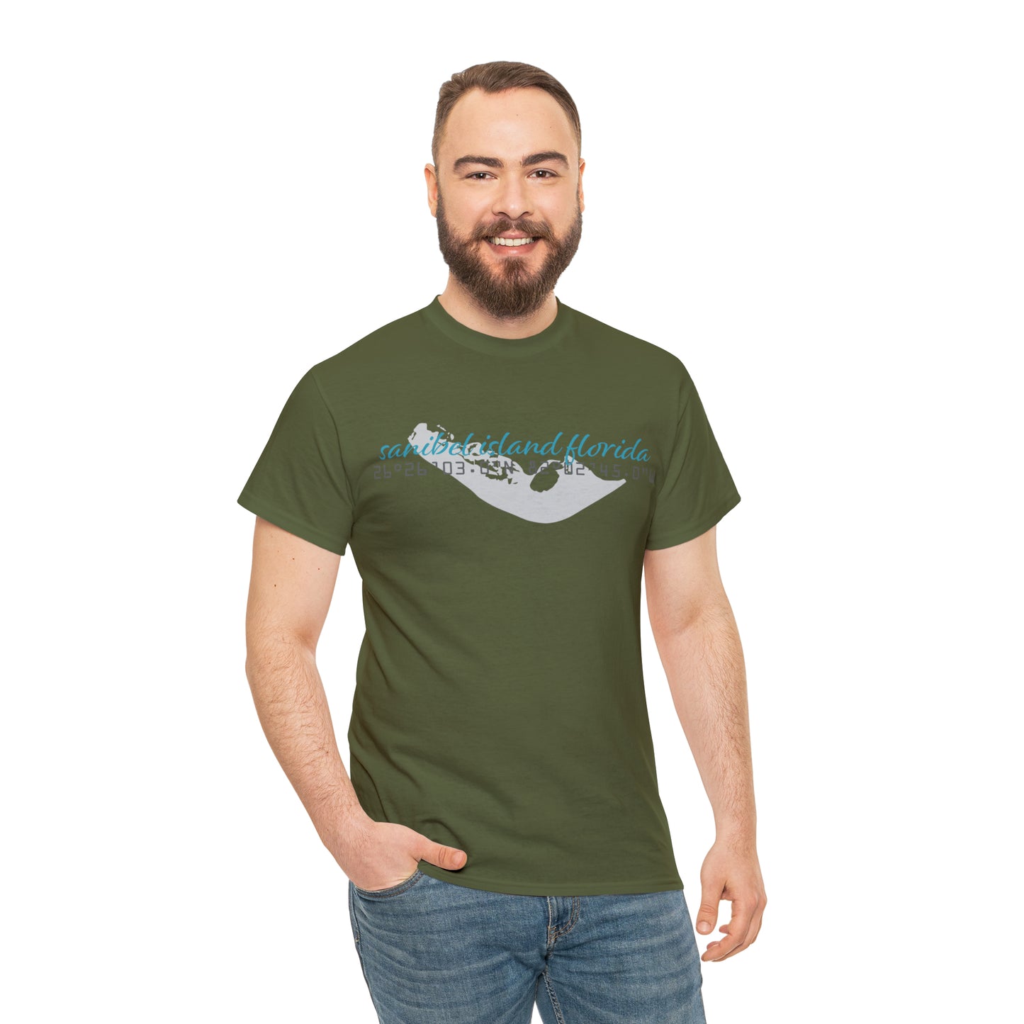 Sanibel Island GPS Unisex Heavy Cotton Tee + More Colors