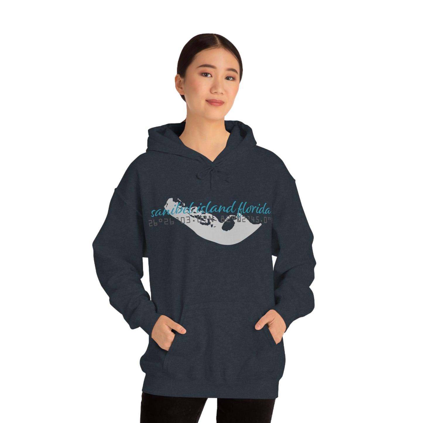 Sanibel Island GPS Unisex Heavy Blend™ Hooded Sweatshirt + More Colors