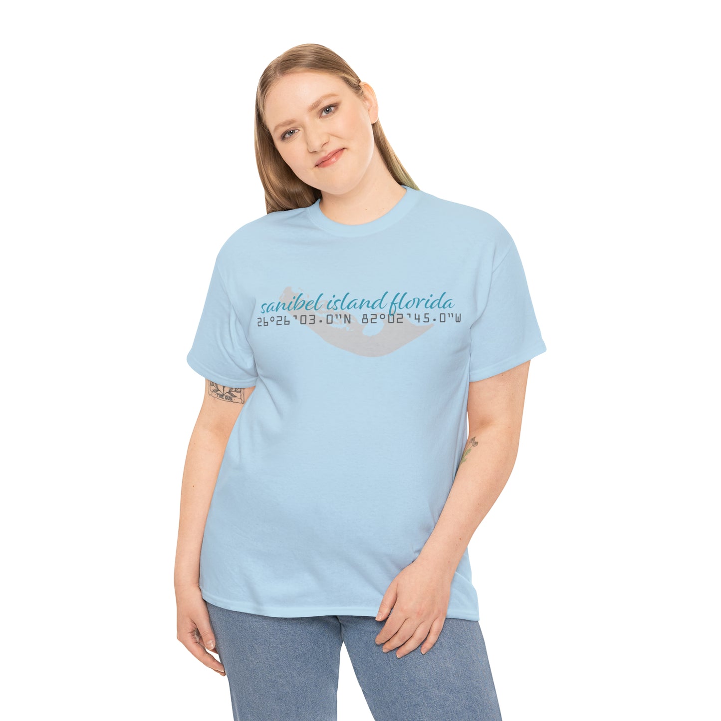 Sanibel Island GPS Unisex Heavy Cotton Tee + More Colors