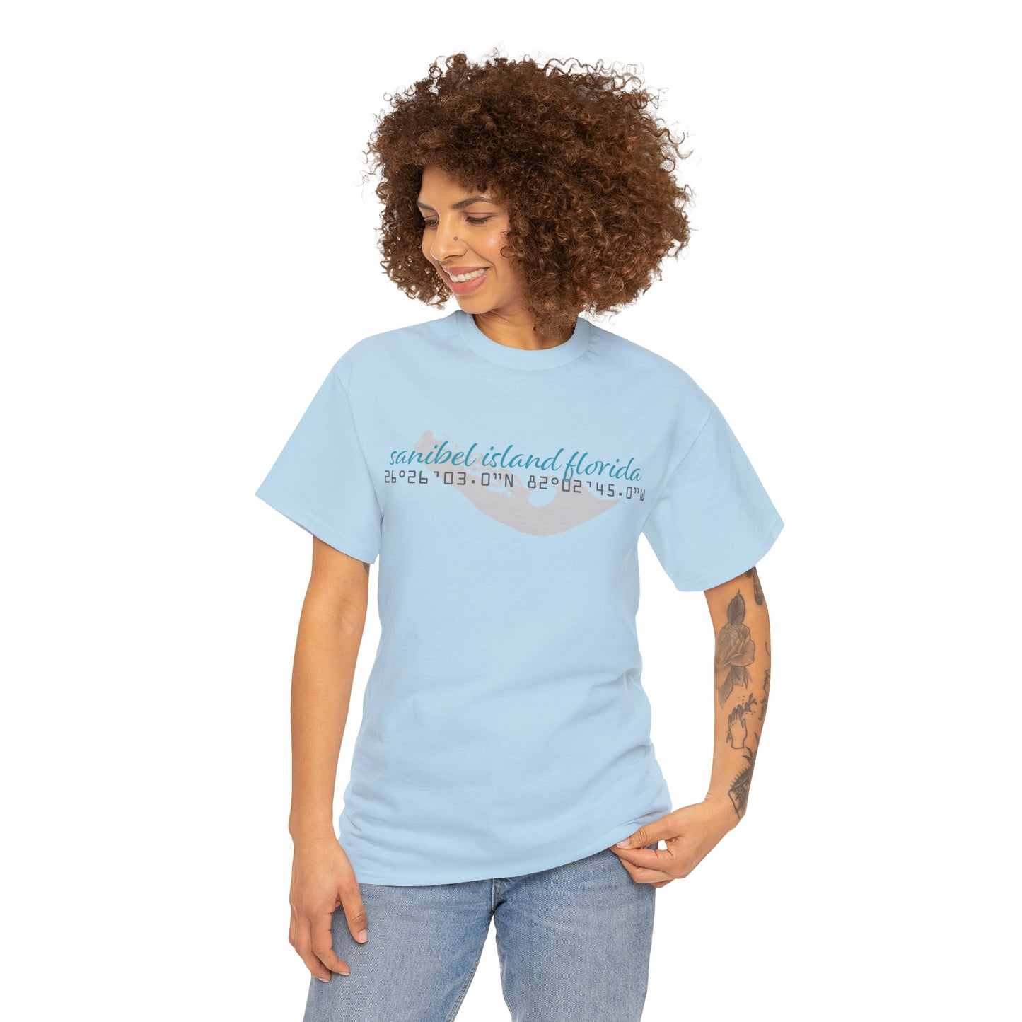 Sanibel Island GPS Unisex Heavy Cotton Tee + More Colors