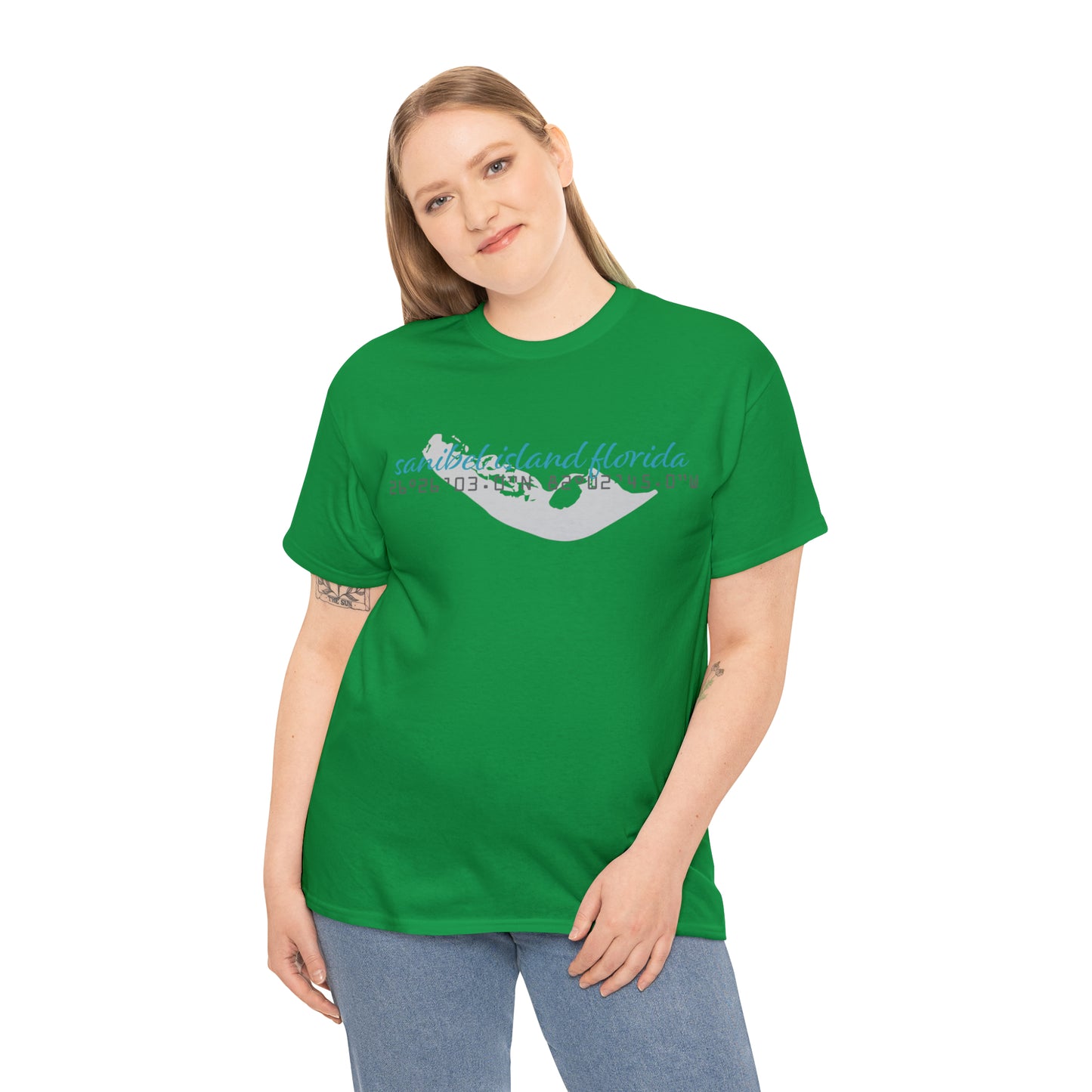 Sanibel Island GPS Unisex Heavy Cotton Tee + More Colors