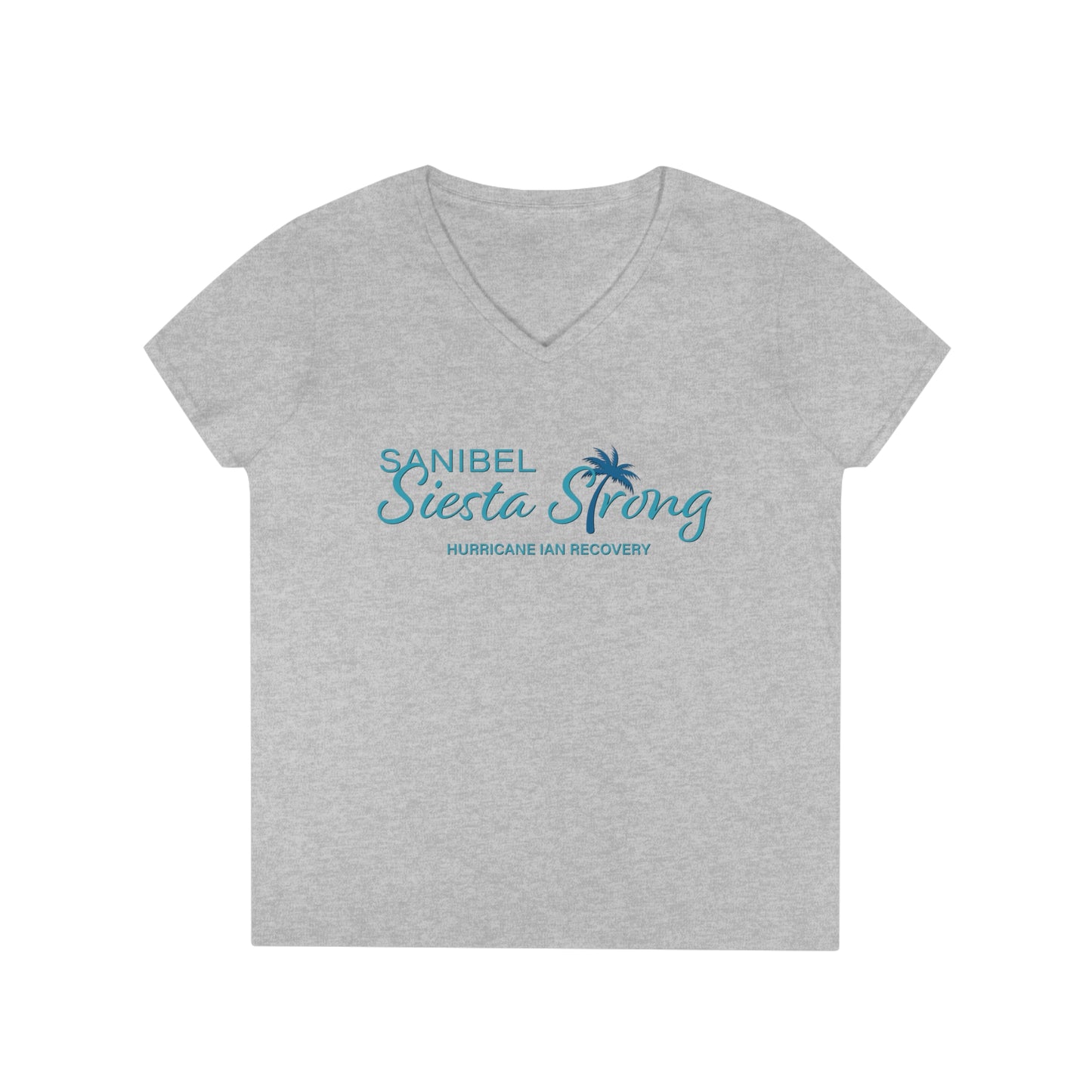 Sanibel Siesta Strong Ladies' V-Neck T-Shirt + More Colors