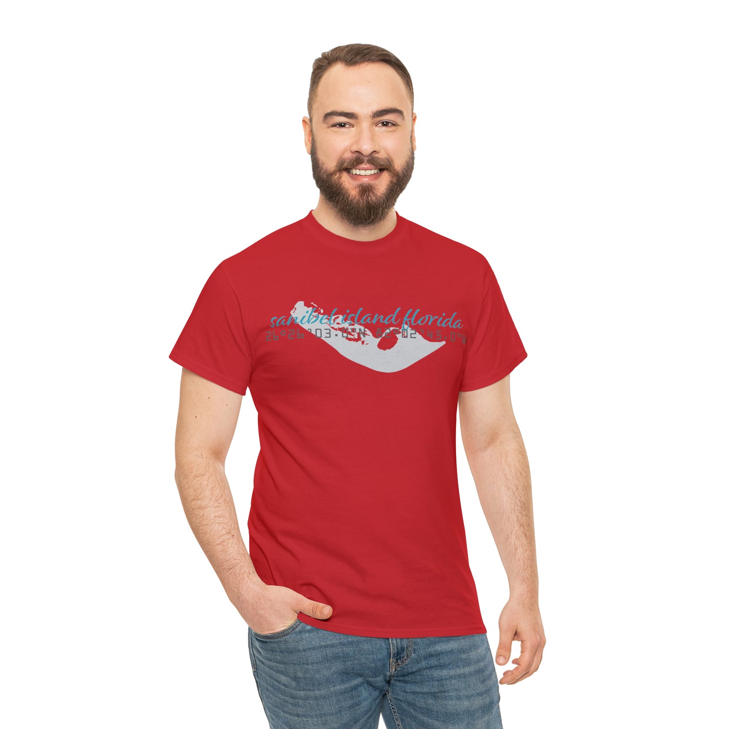 Sanibel Island GPS Unisex Heavy Cotton Tee + More Colors