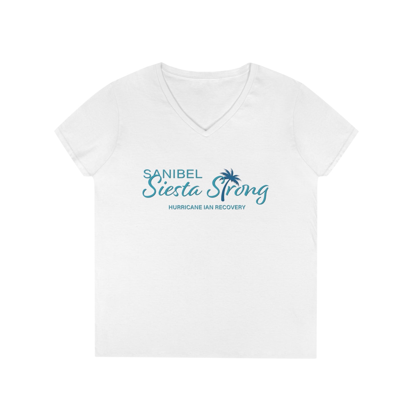 Sanibel Siesta Strong Ladies' V-Neck T-Shirt + More Colors