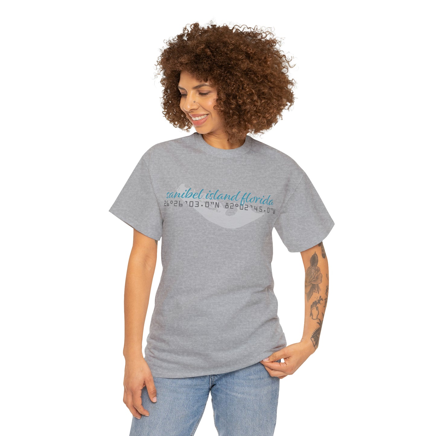 Sanibel Island GPS Unisex Heavy Cotton Tee + More Colors