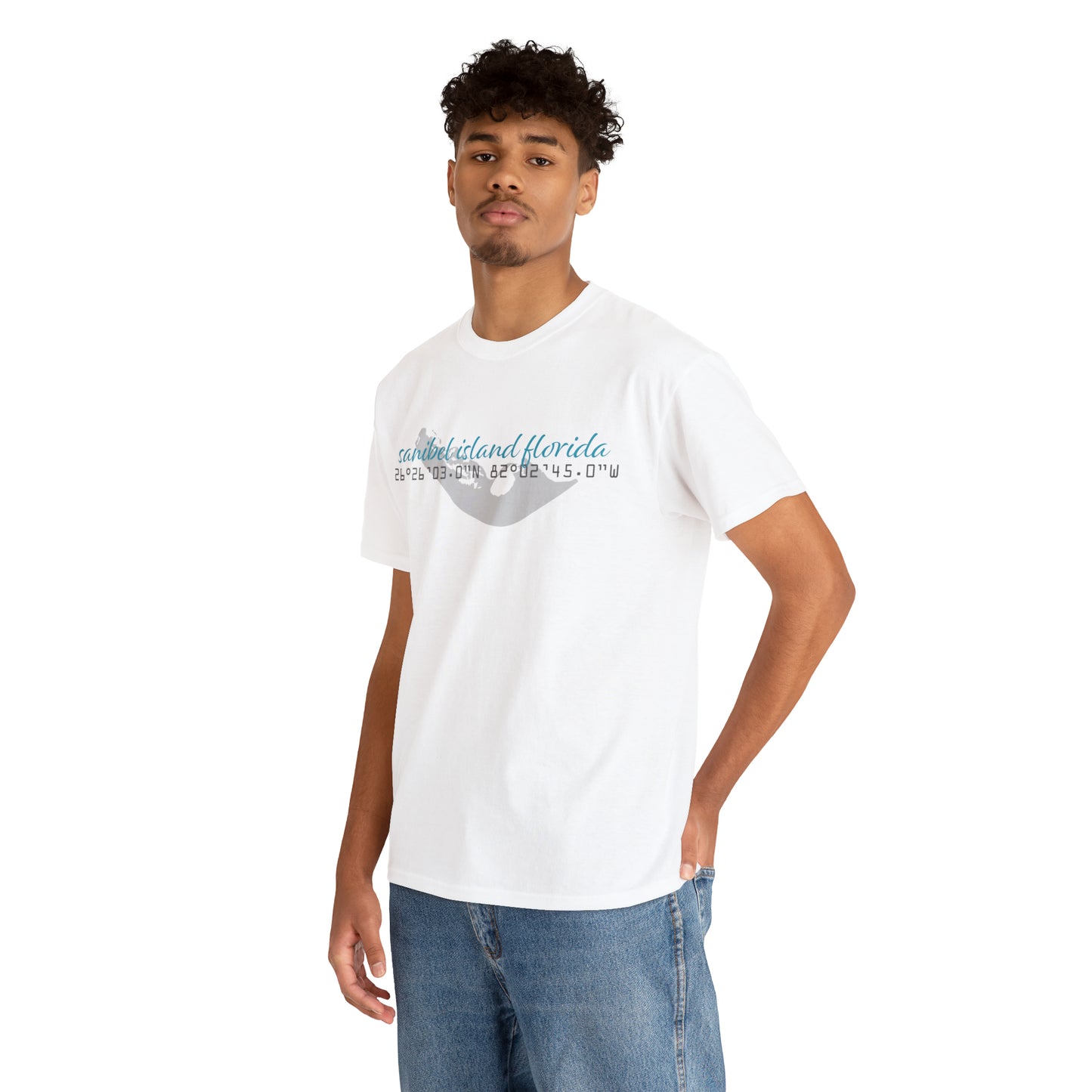 Sanibel Island GPS Unisex Heavy Cotton Tee + More Colors
