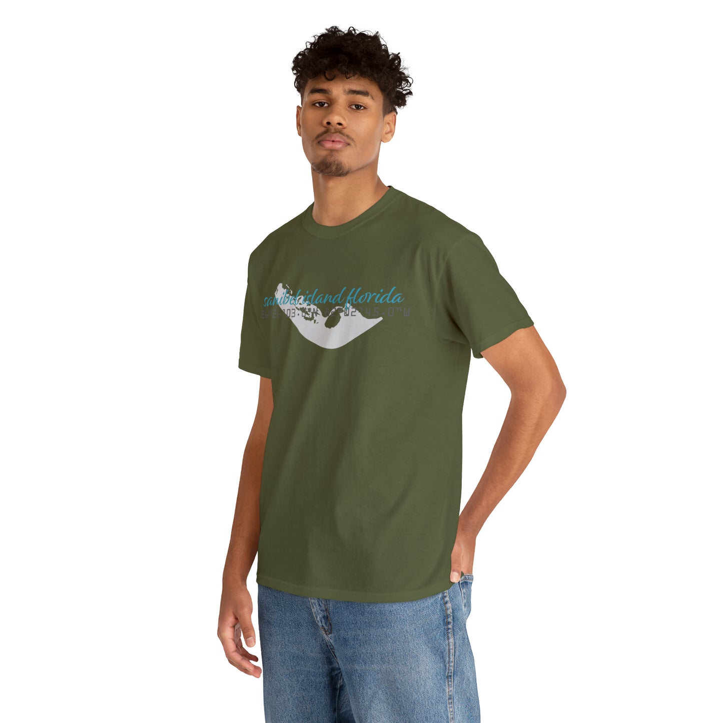 Sanibel Island GPS Unisex Heavy Cotton Tee + More Colors