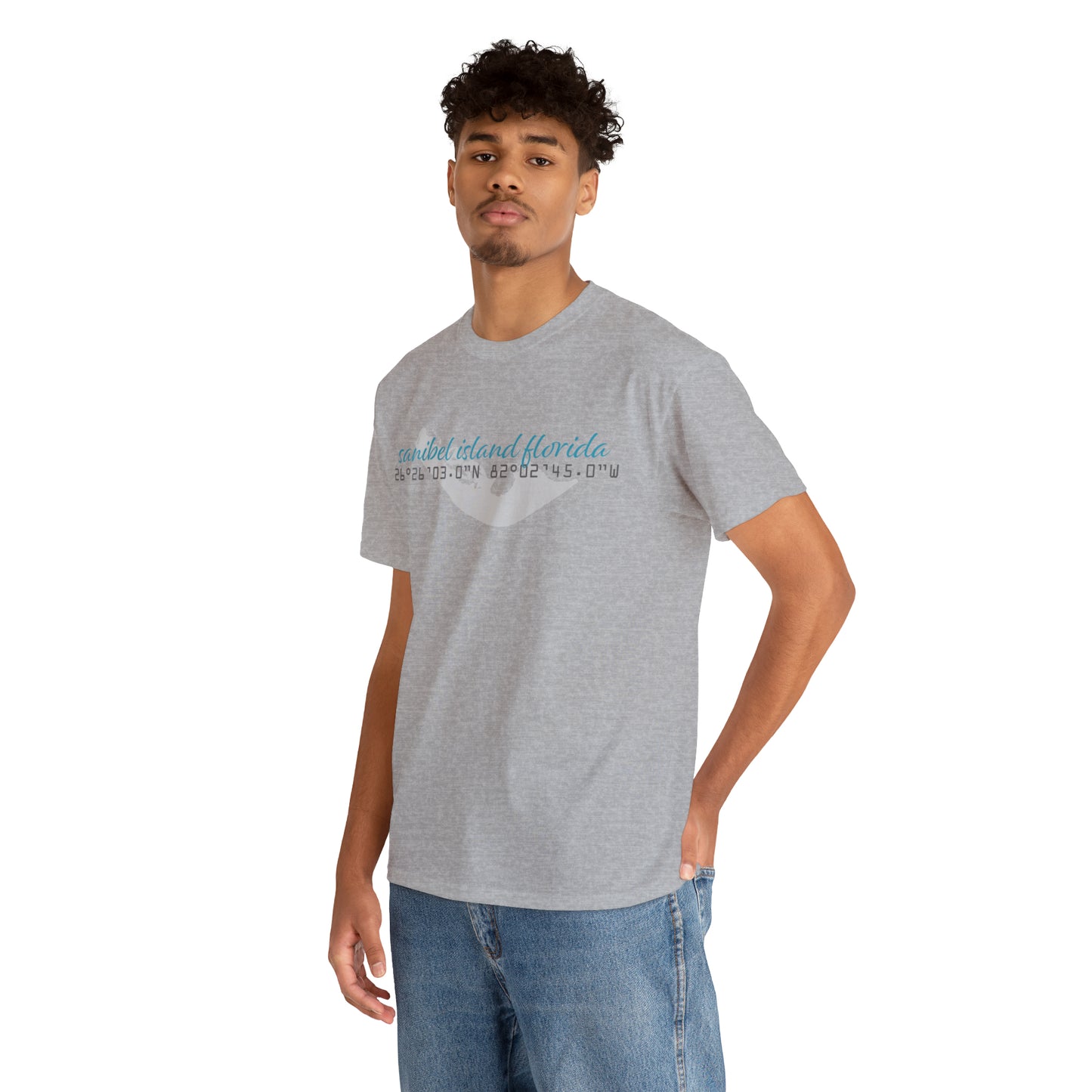 Sanibel Island GPS Unisex Heavy Cotton Tee + More Colors