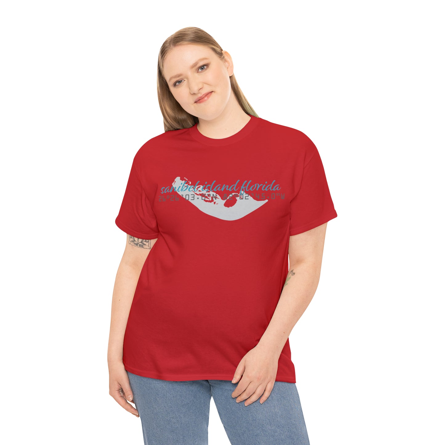 Sanibel Island GPS Unisex Heavy Cotton Tee + More Colors