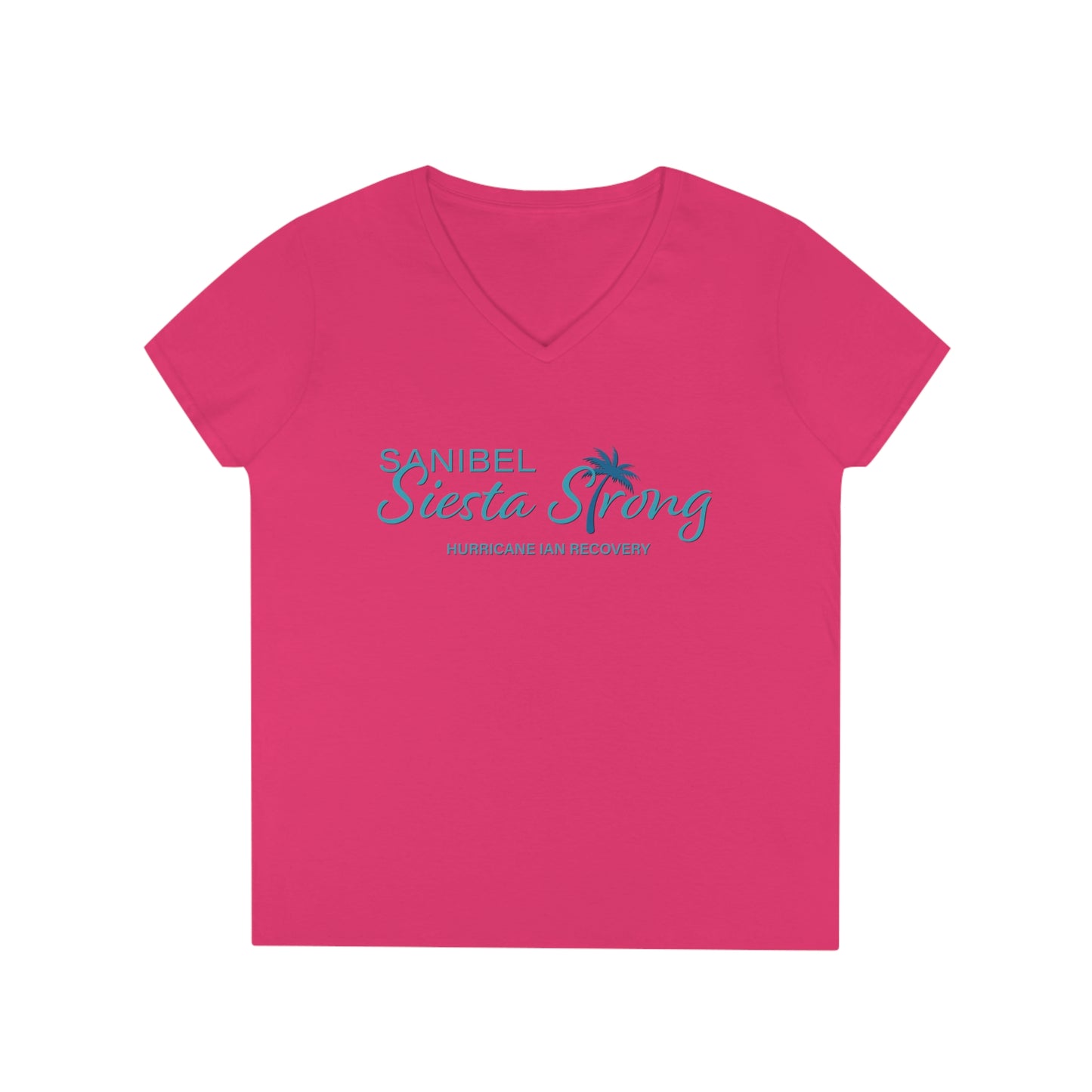 Sanibel Siesta Strong Ladies' V-Neck T-Shirt + More Colors