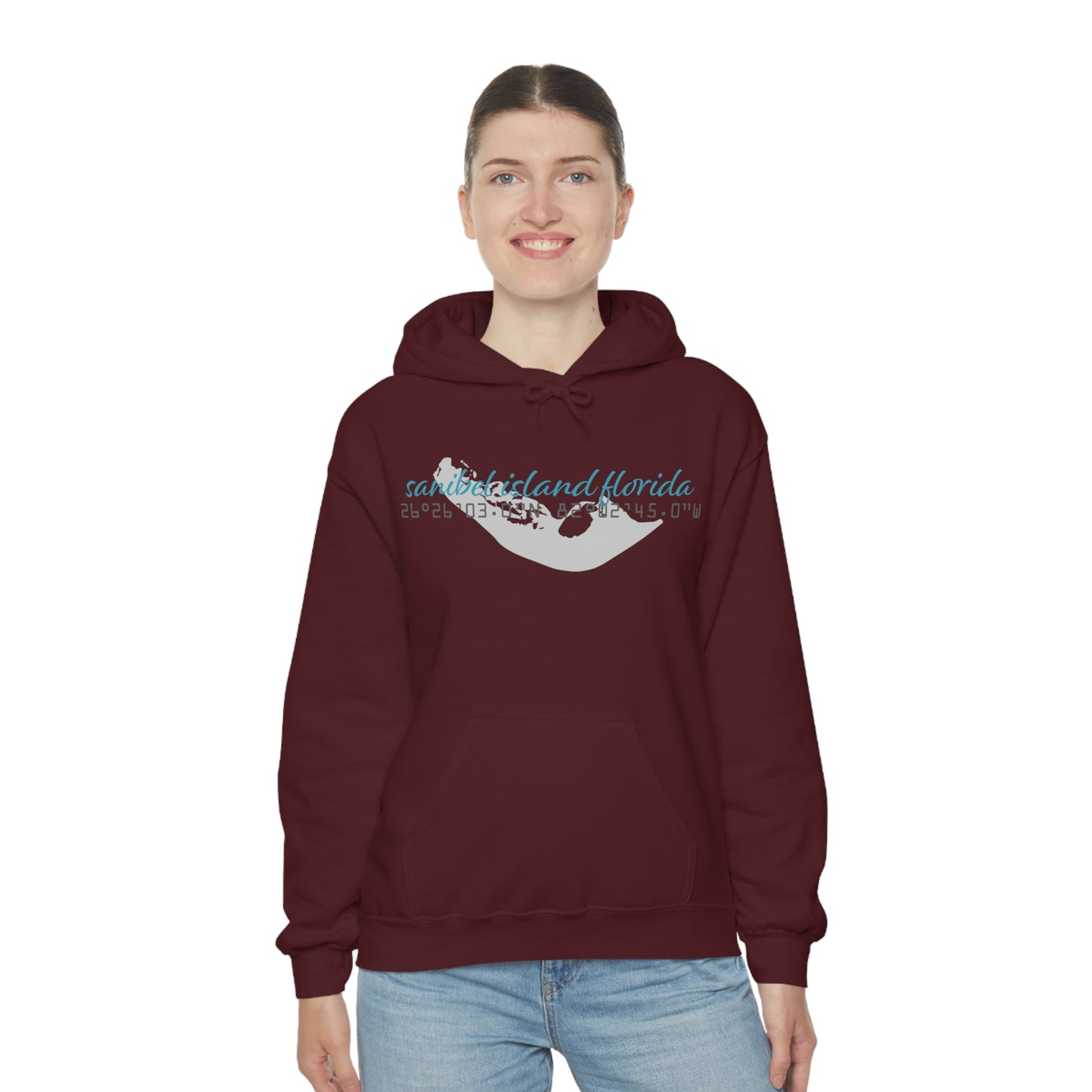 Sanibel Island GPS Unisex Heavy Blend™ Hooded Sweatshirt + More Colors