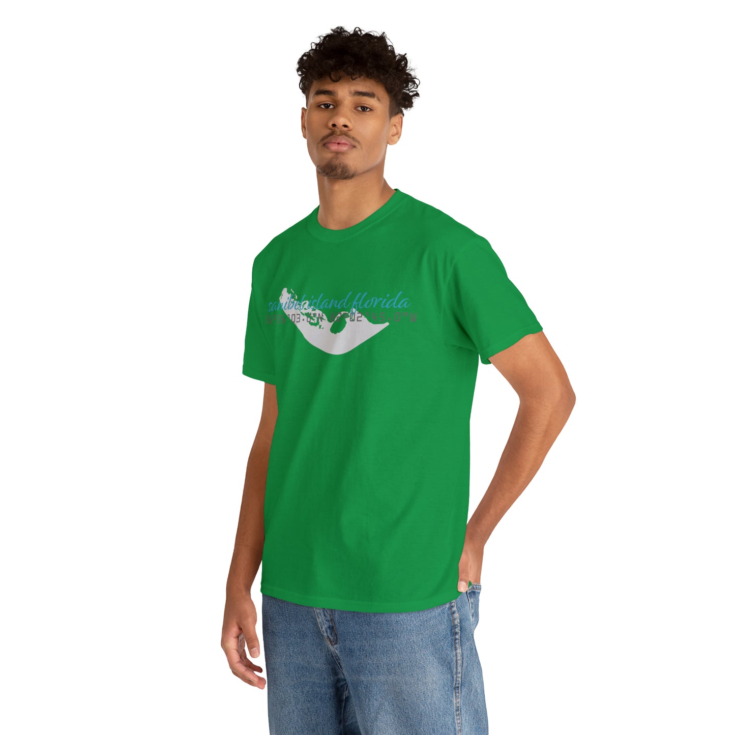 Sanibel Island GPS Unisex Heavy Cotton Tee + More Colors