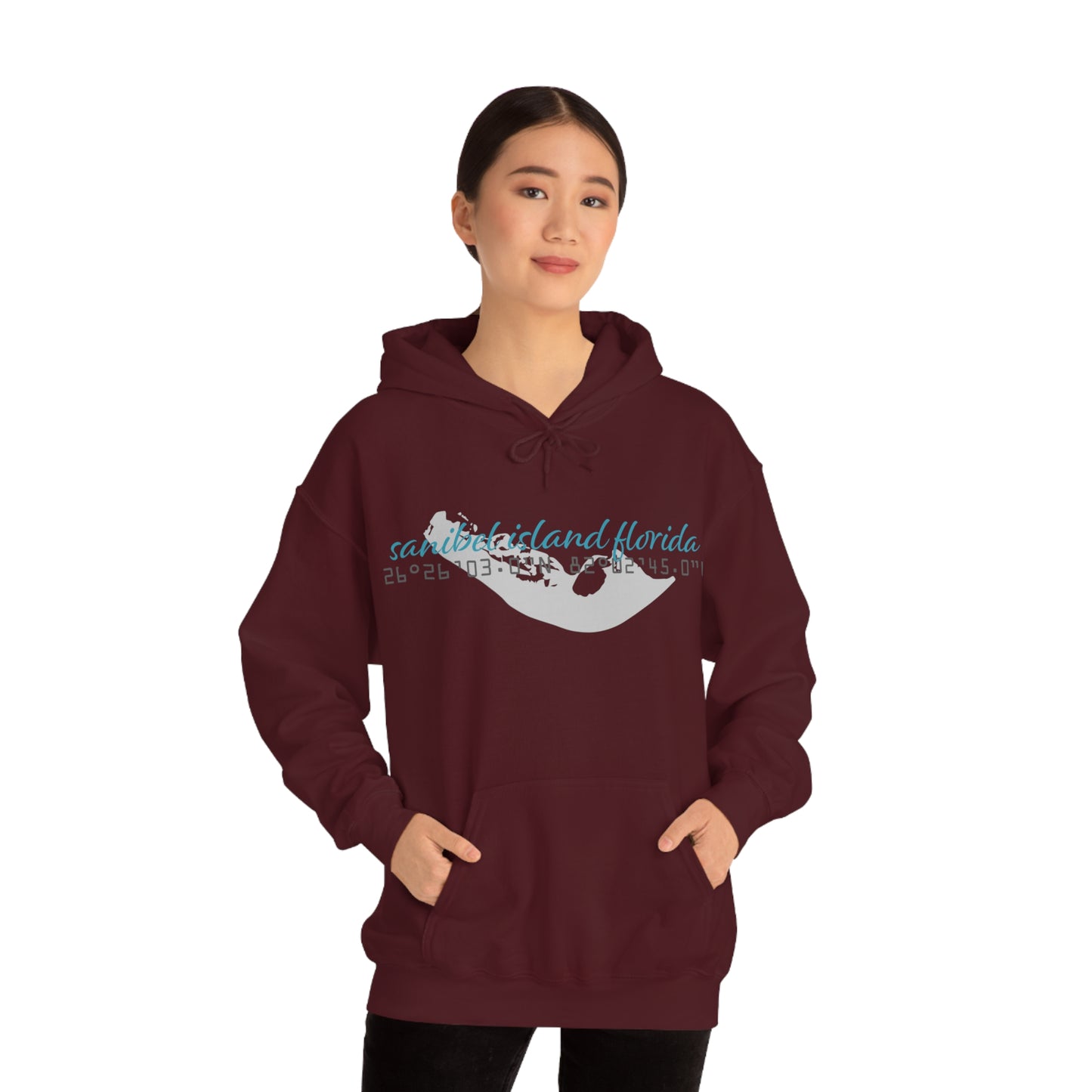Sanibel Island GPS Unisex Heavy Blend™ Hooded Sweatshirt + More Colors