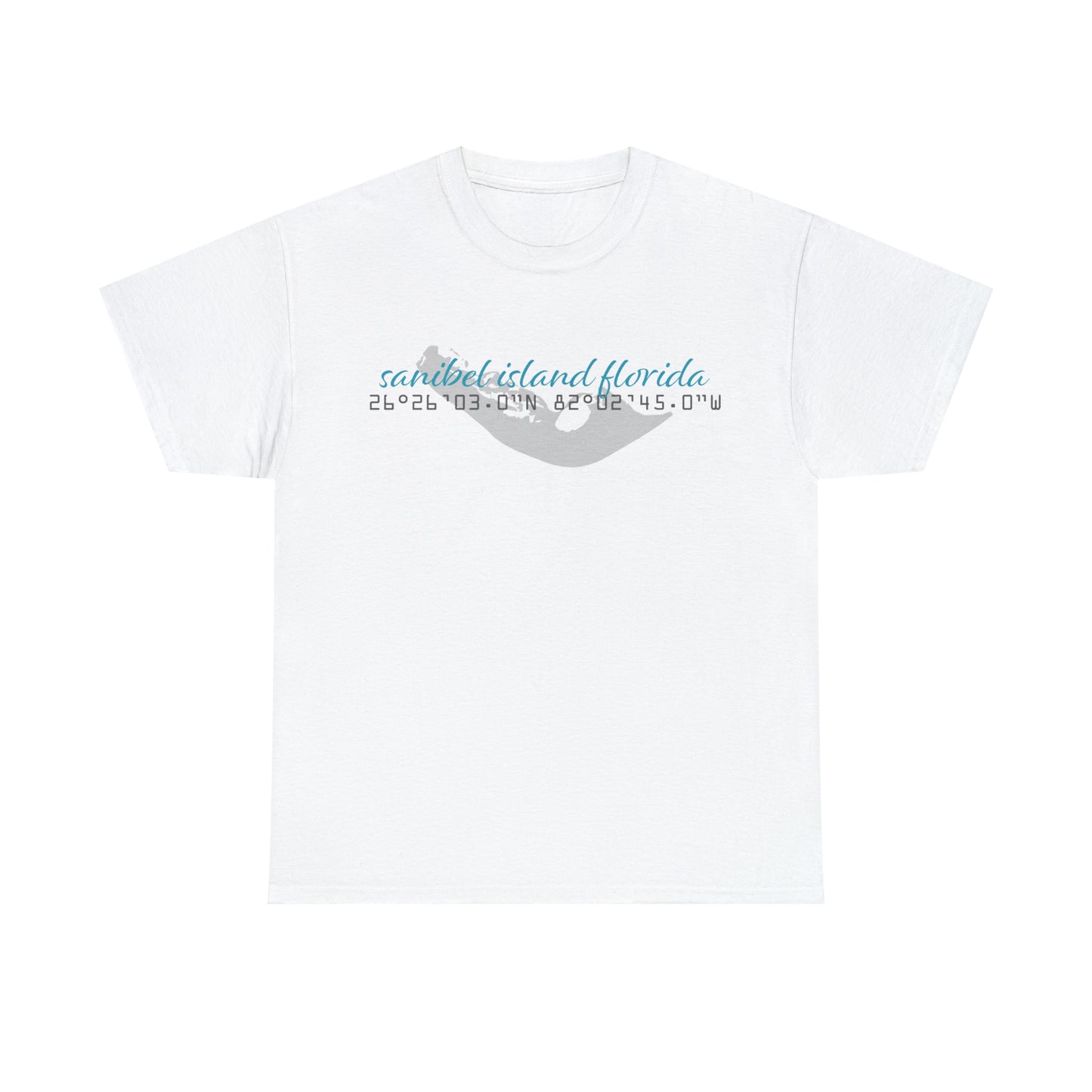 Sanibel Island GPS Unisex Heavy Cotton Tee + More Colors