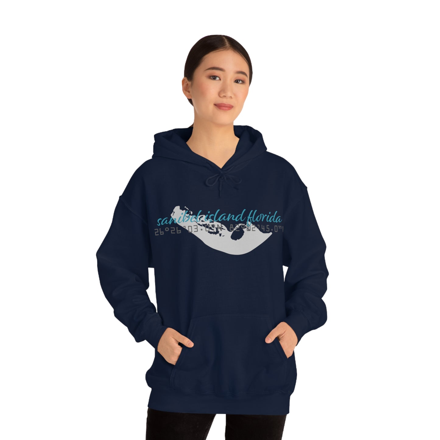 Sanibel Island GPS Unisex Heavy Blend™ Hooded Sweatshirt + More Colors