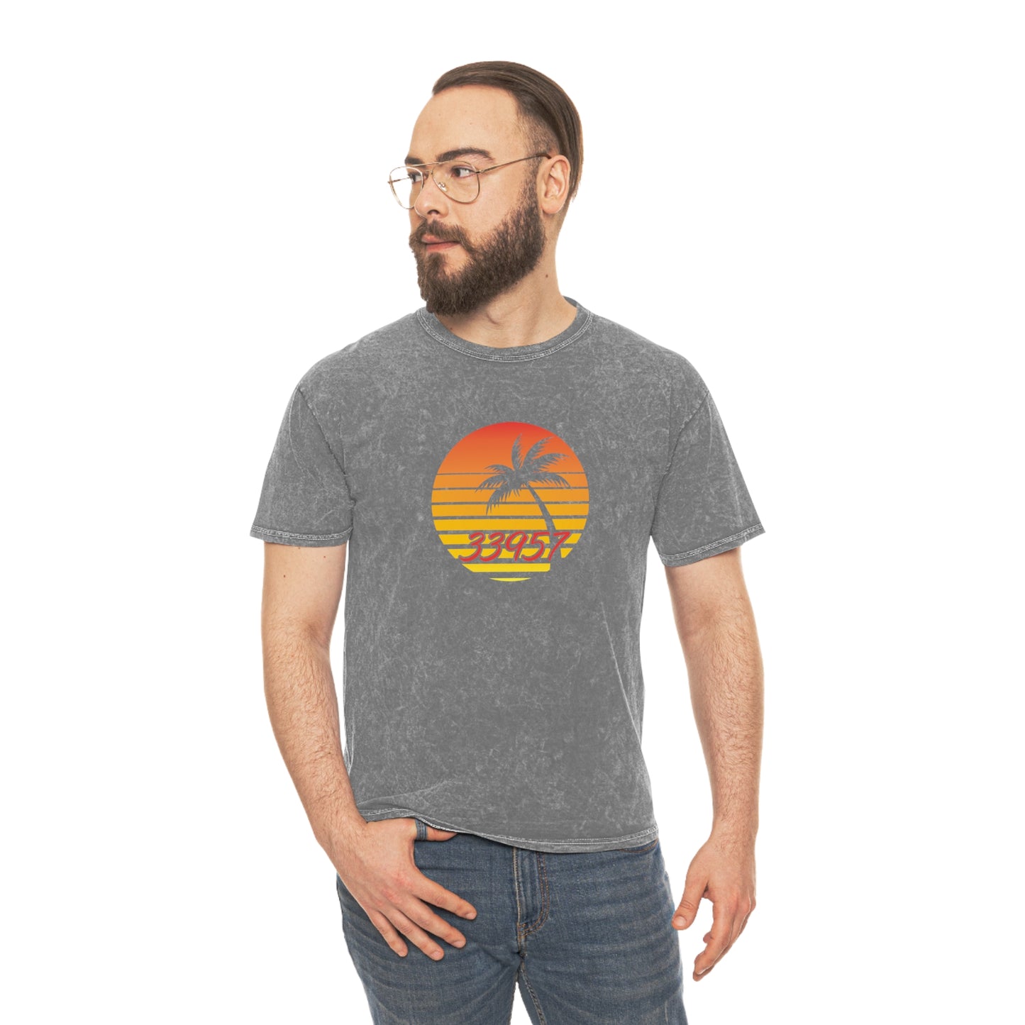 Sanibel 33957 Palm Unisex Mineral Wash T-Shirt + More Colors