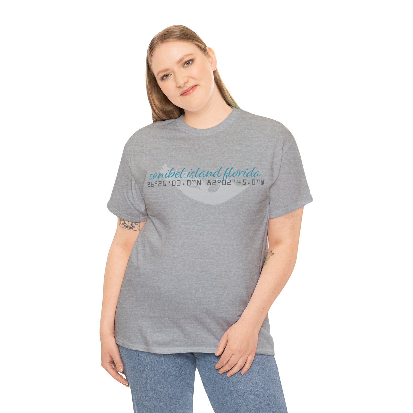 Sanibel Island GPS Unisex Heavy Cotton Tee + More Colors