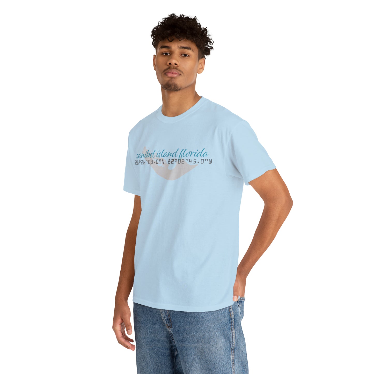 Sanibel Island GPS Unisex Heavy Cotton Tee + More Colors