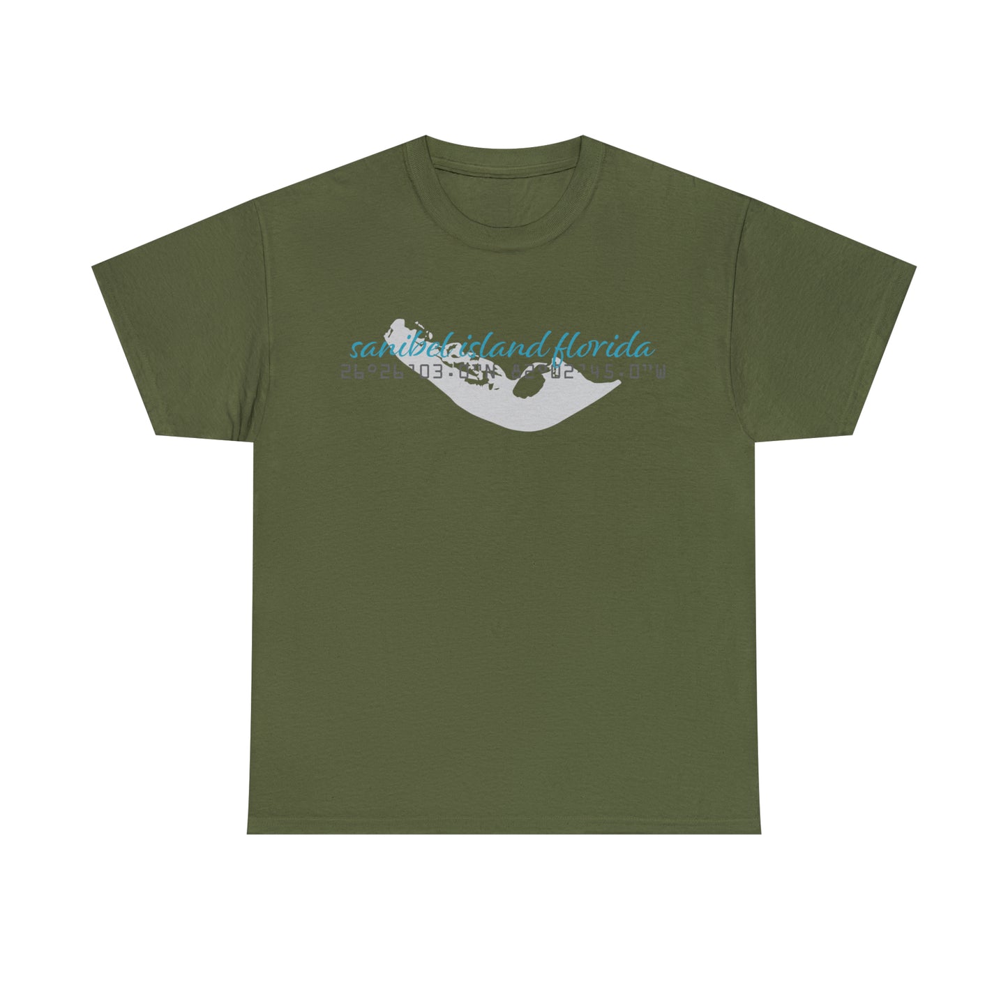 Sanibel Island GPS Unisex Heavy Cotton Tee + More Colors
