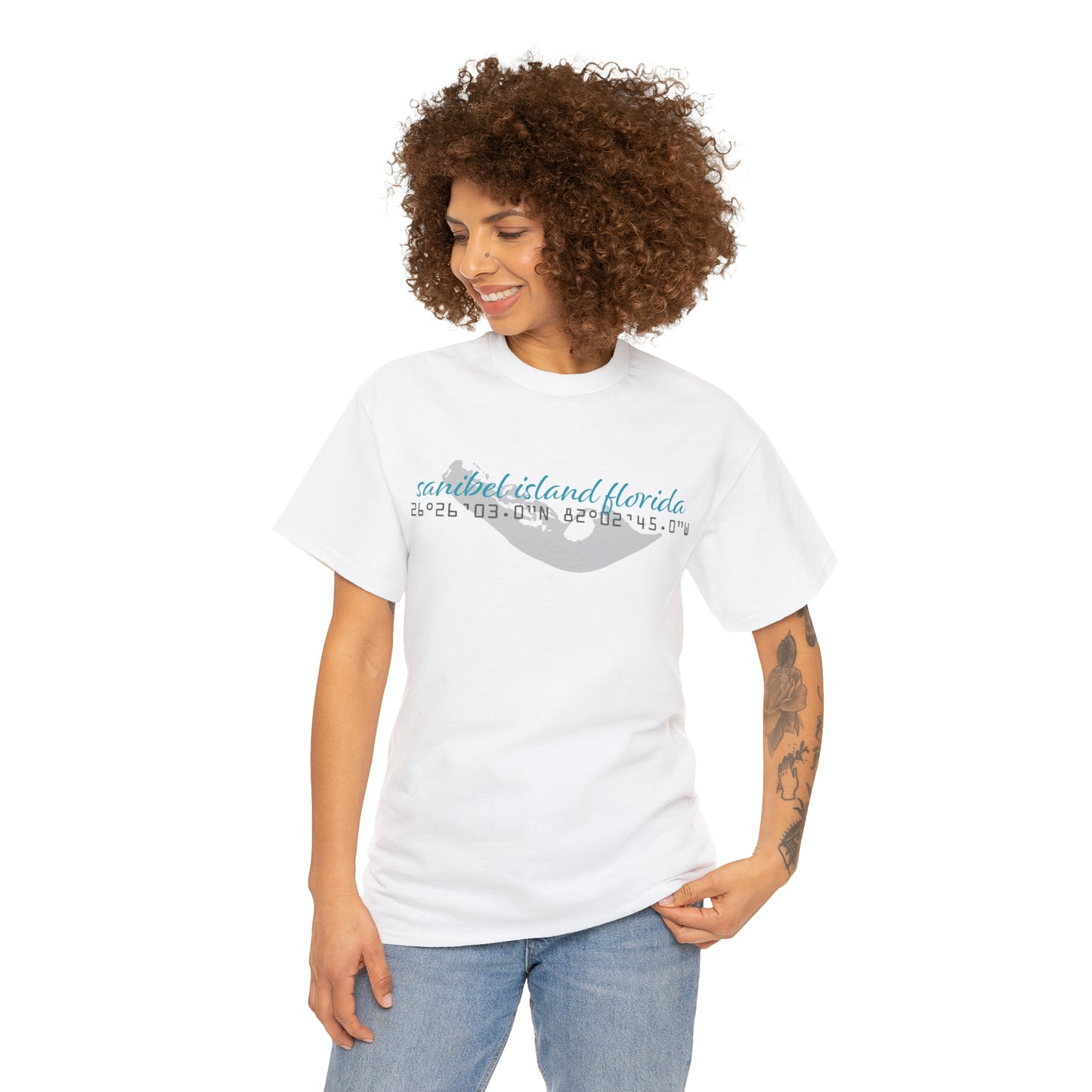 Sanibel Island GPS Unisex Heavy Cotton Tee + More Colors