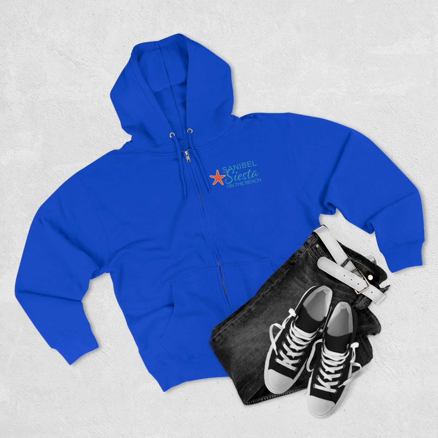 Sanibel Siesta Unisex Premium Full Zip Hoodie + More Colors