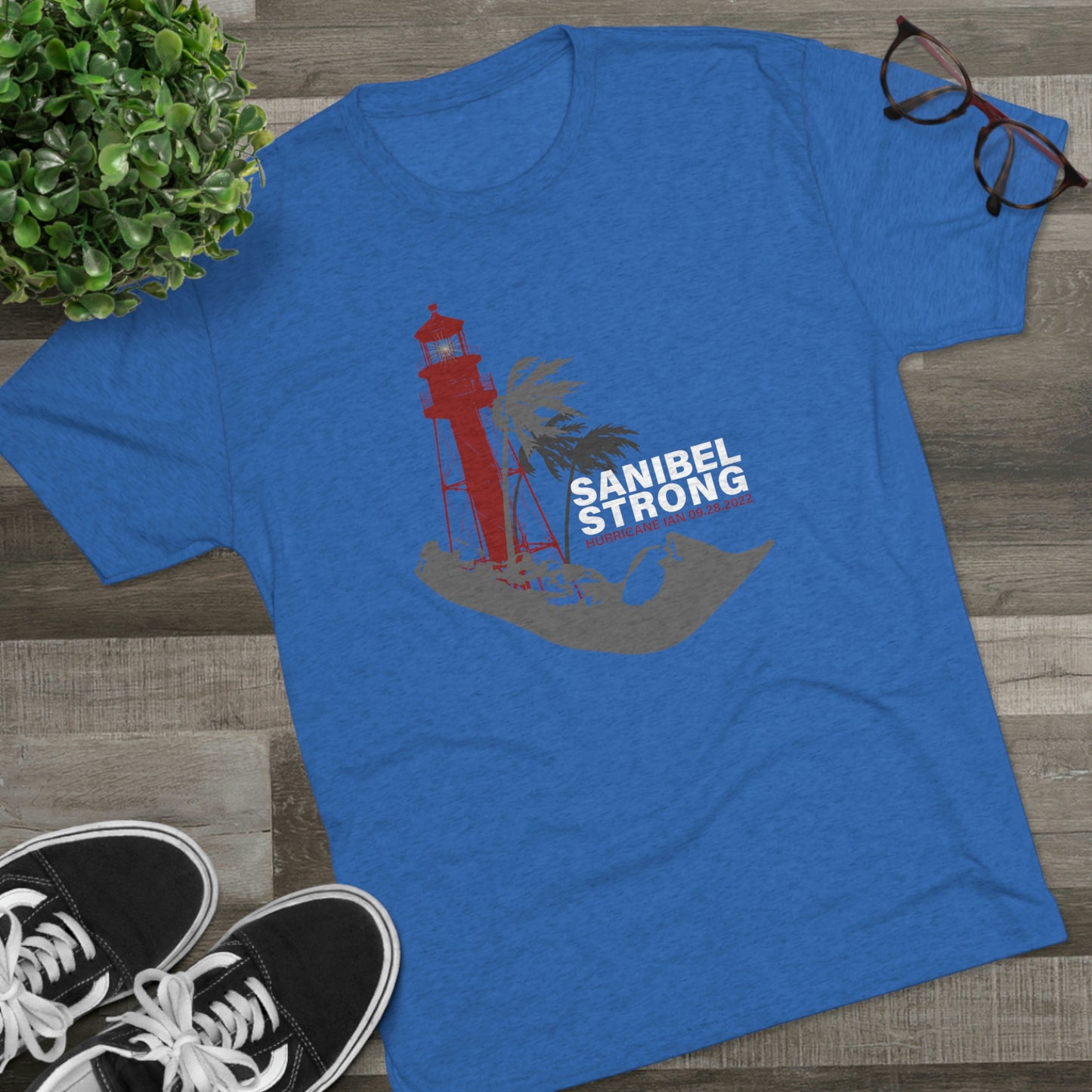 Sanibel Strong Lighthouse Unisex Tri-Blend Crew Tee + More Colors
