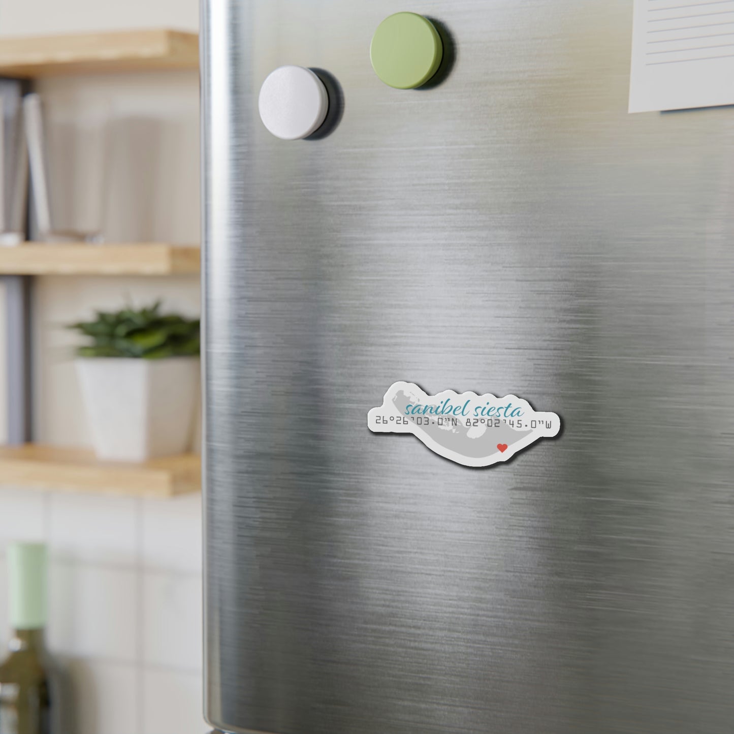 Sanibel Siesta GPS Die-Cut Magnet