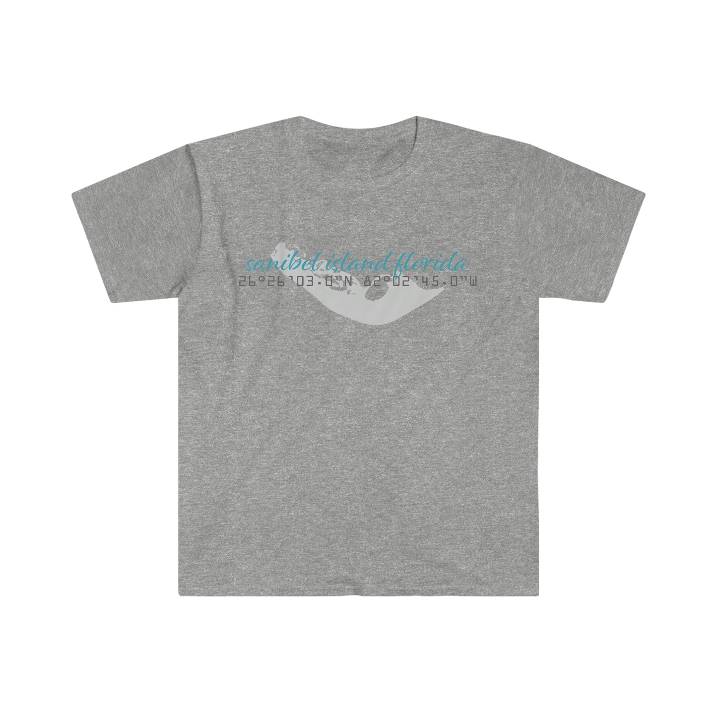Sanibel Island GPS Unisex Softstyle T-Shirt + More Colors