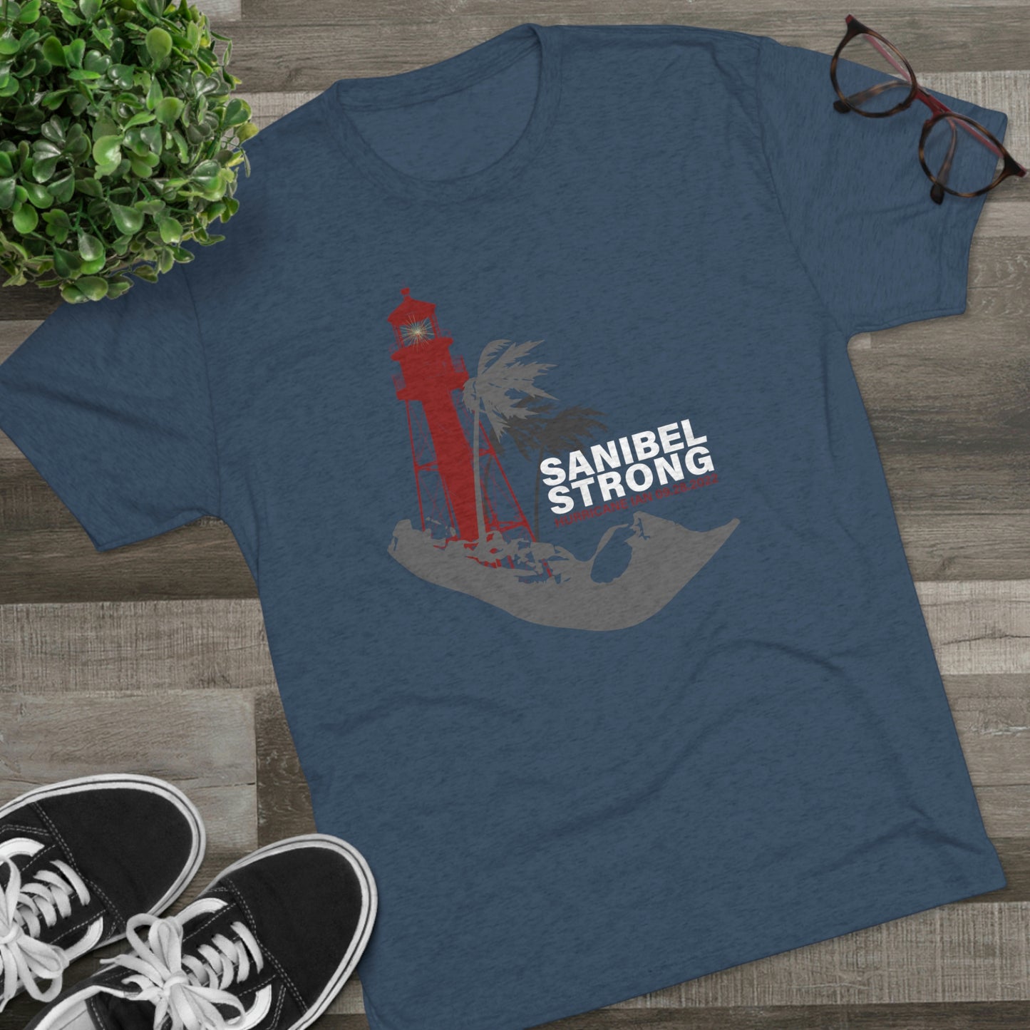 Sanibel Strong Lighthouse Unisex Tri-Blend Crew Tee + More Colors