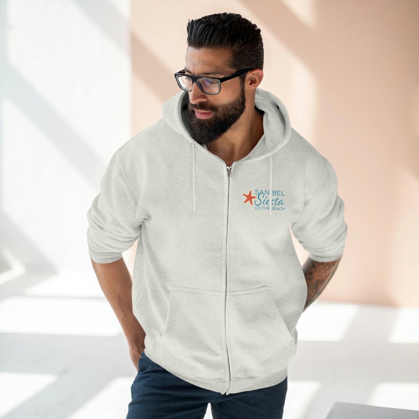 Sanibel Siesta Unisex Premium Full Zip Hoodie + More Colors