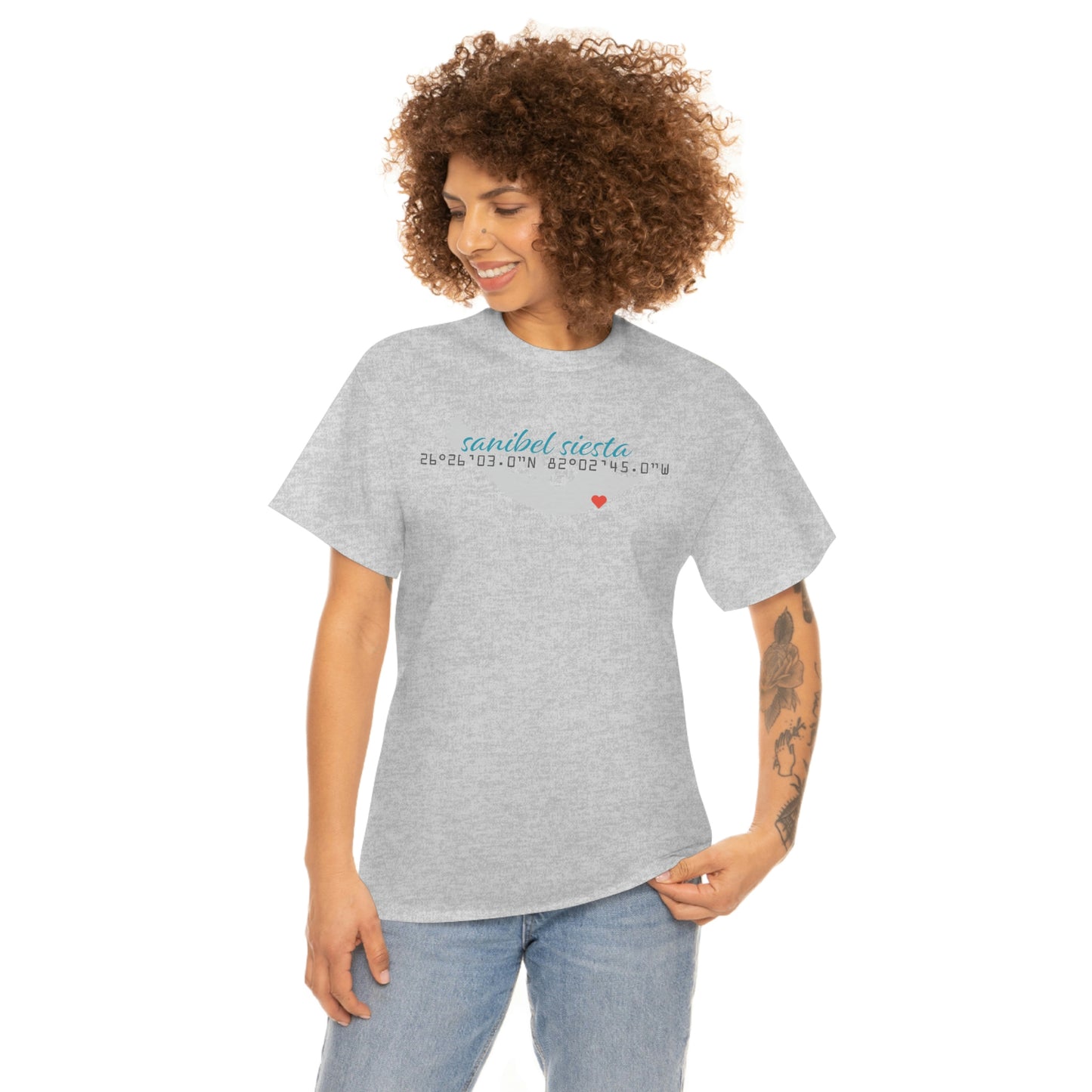 Sanibel Siesta GPS Unisex Heavy Cotton Tee + More Colors