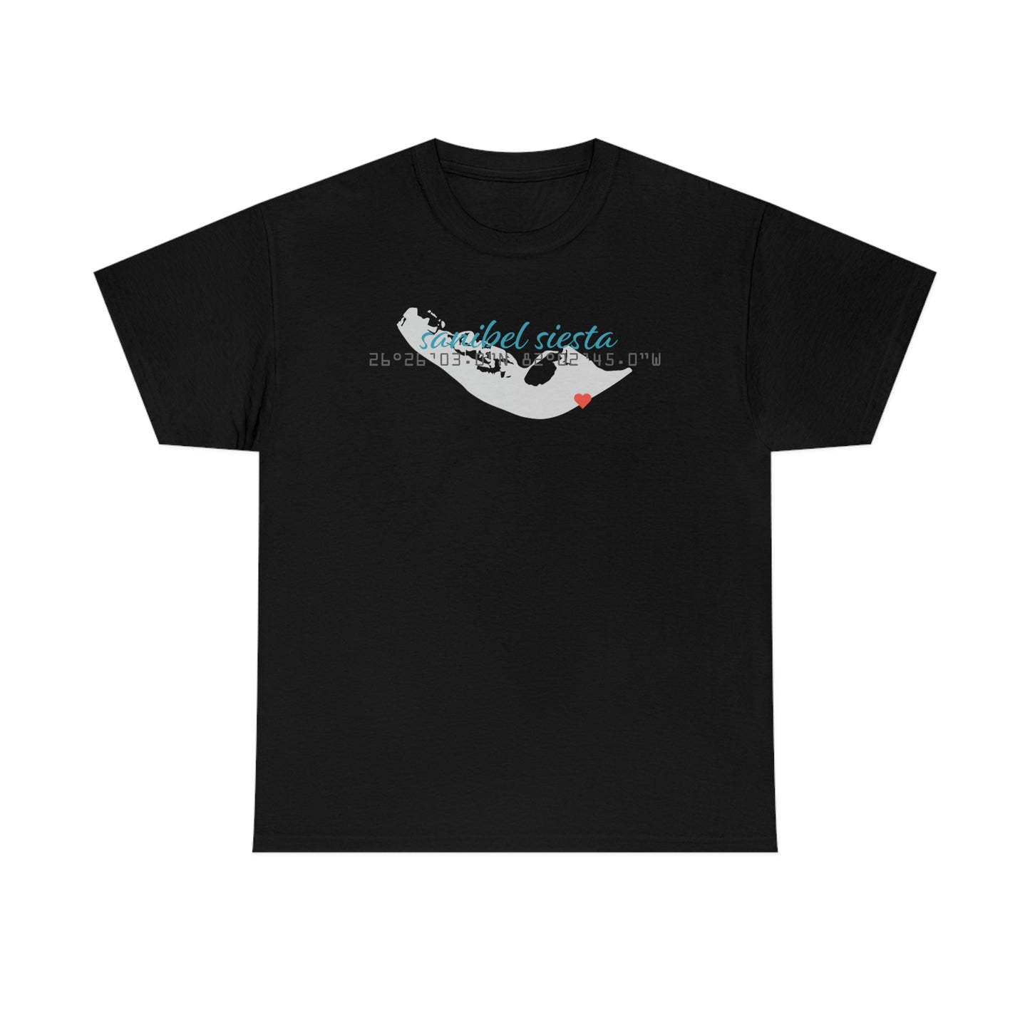 Sanibel Siesta GPS Unisex Heavy Cotton Tee + More Colors