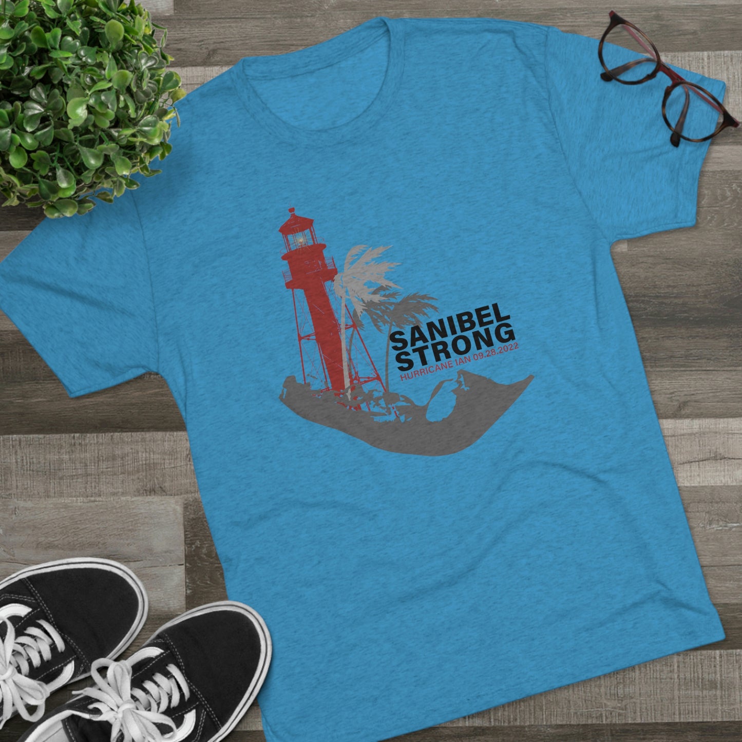 Sanibel Strong Lighthouse Unisex Tri-Blend Crew Tee + More Colors