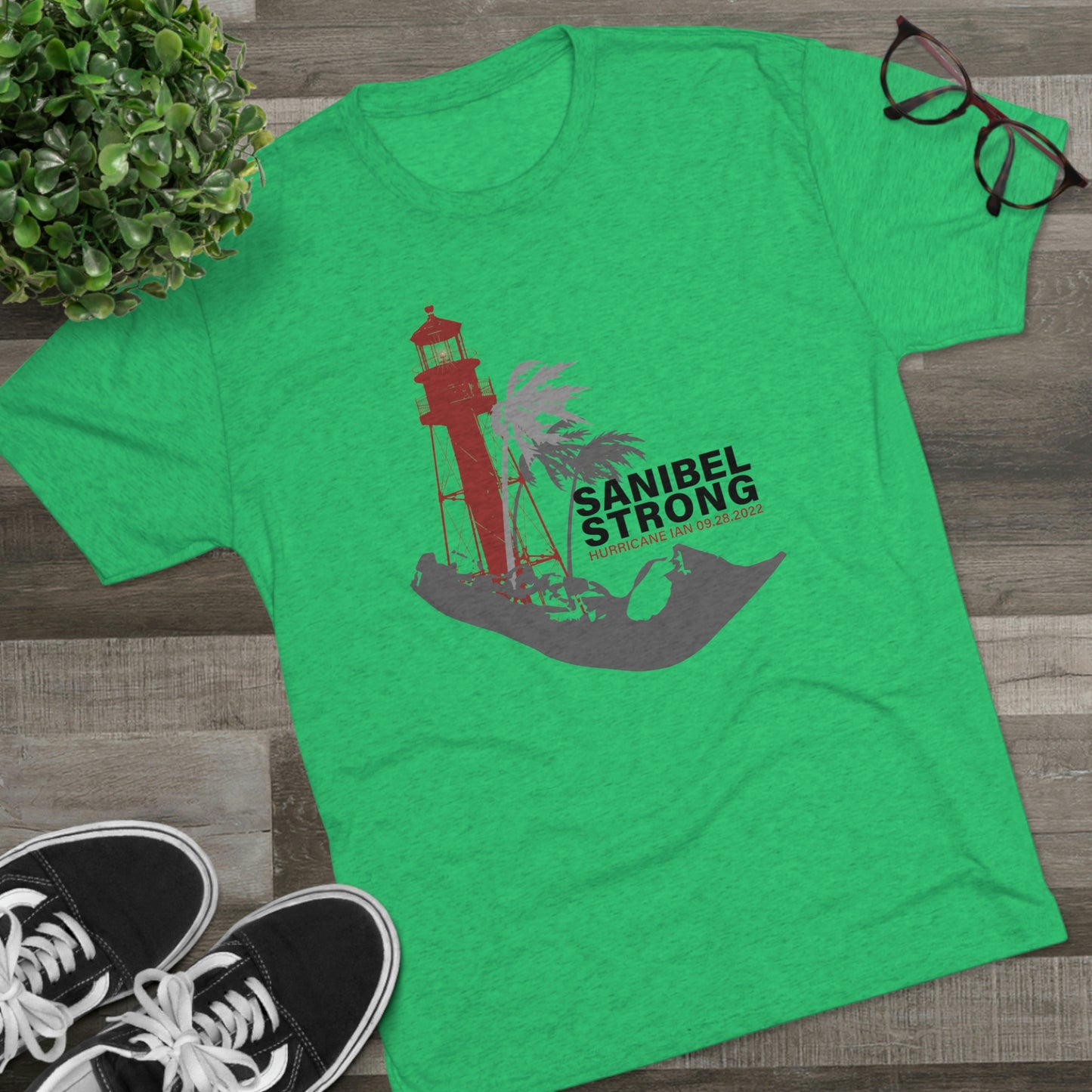Sanibel Strong Lighthouse Unisex Tri-Blend Crew Tee + More Colors
