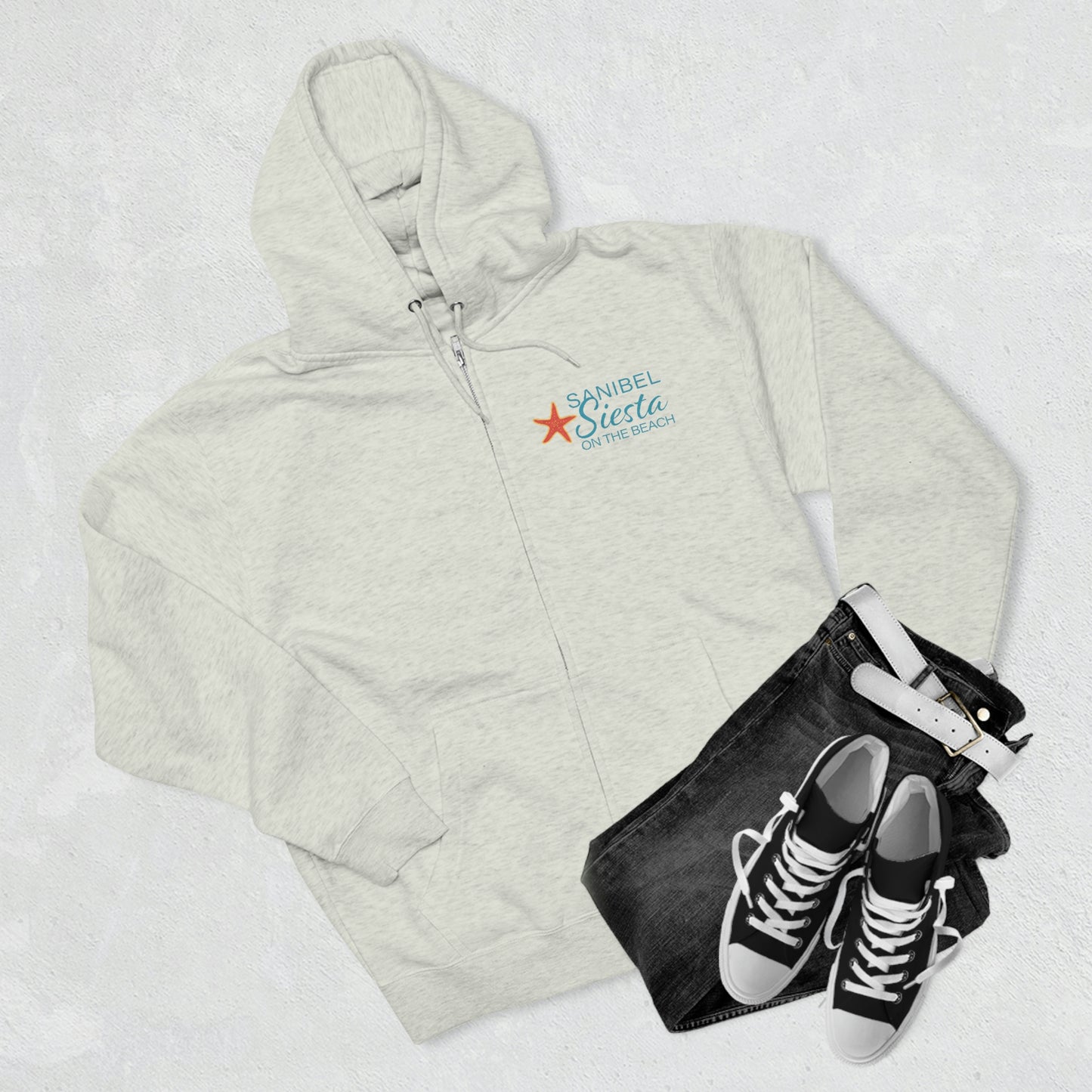Sanibel Siesta Unisex Premium Full Zip Hoodie + More Colors