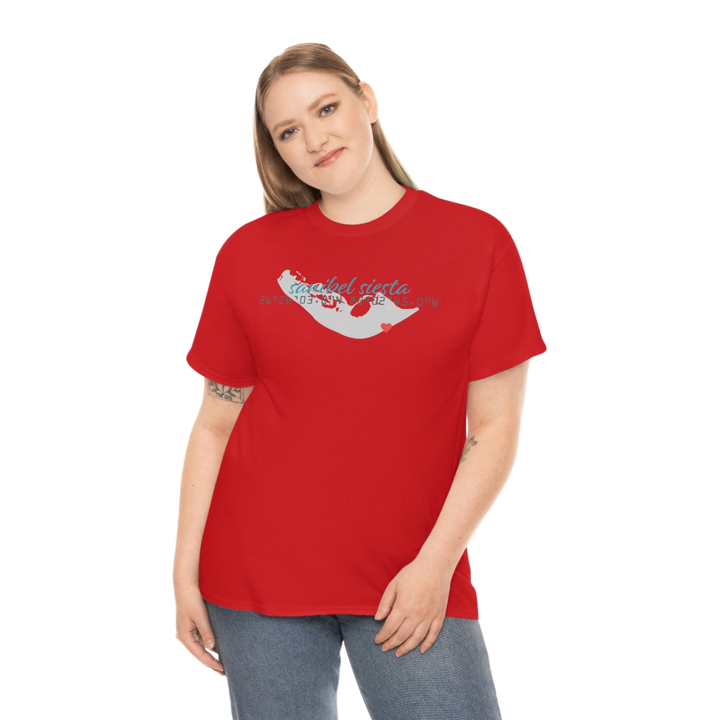 Sanibel Siesta GPS Unisex Heavy Cotton Tee + More Colors