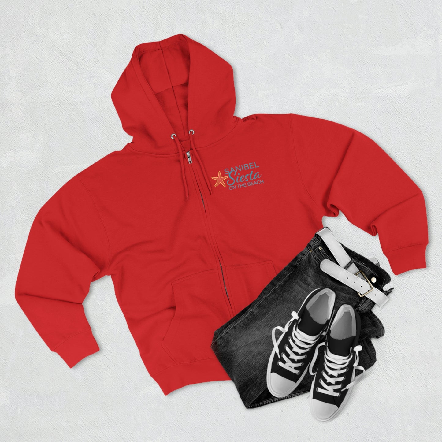 Sanibel Siesta Unisex Premium Full Zip Hoodie + More Colors