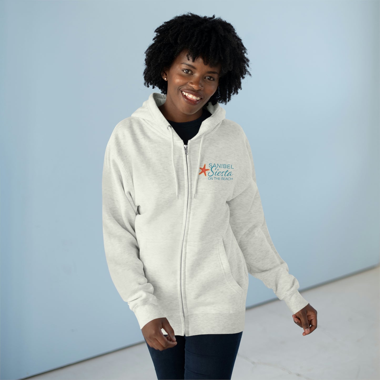 Sanibel Siesta Unisex Premium Full Zip Hoodie + More Colors