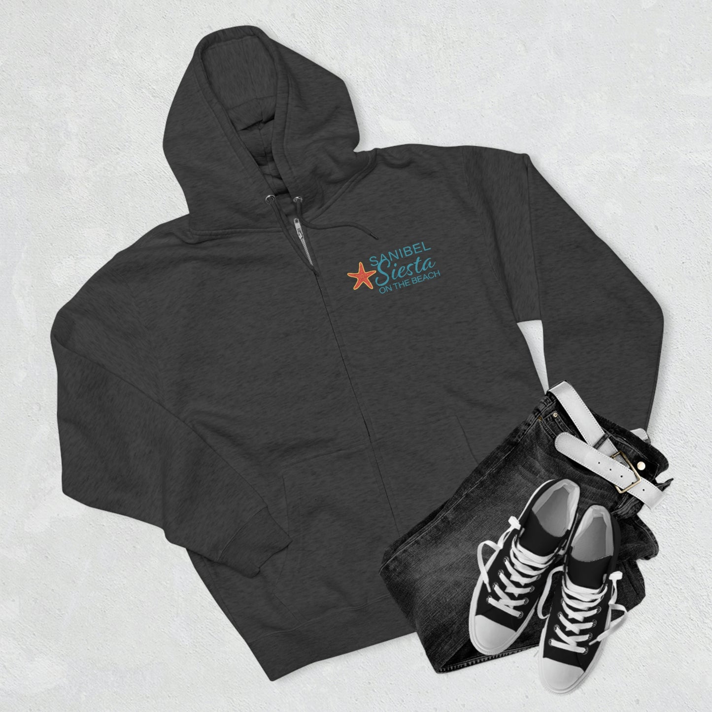 Sanibel Siesta Unisex Premium Full Zip Hoodie + More Colors