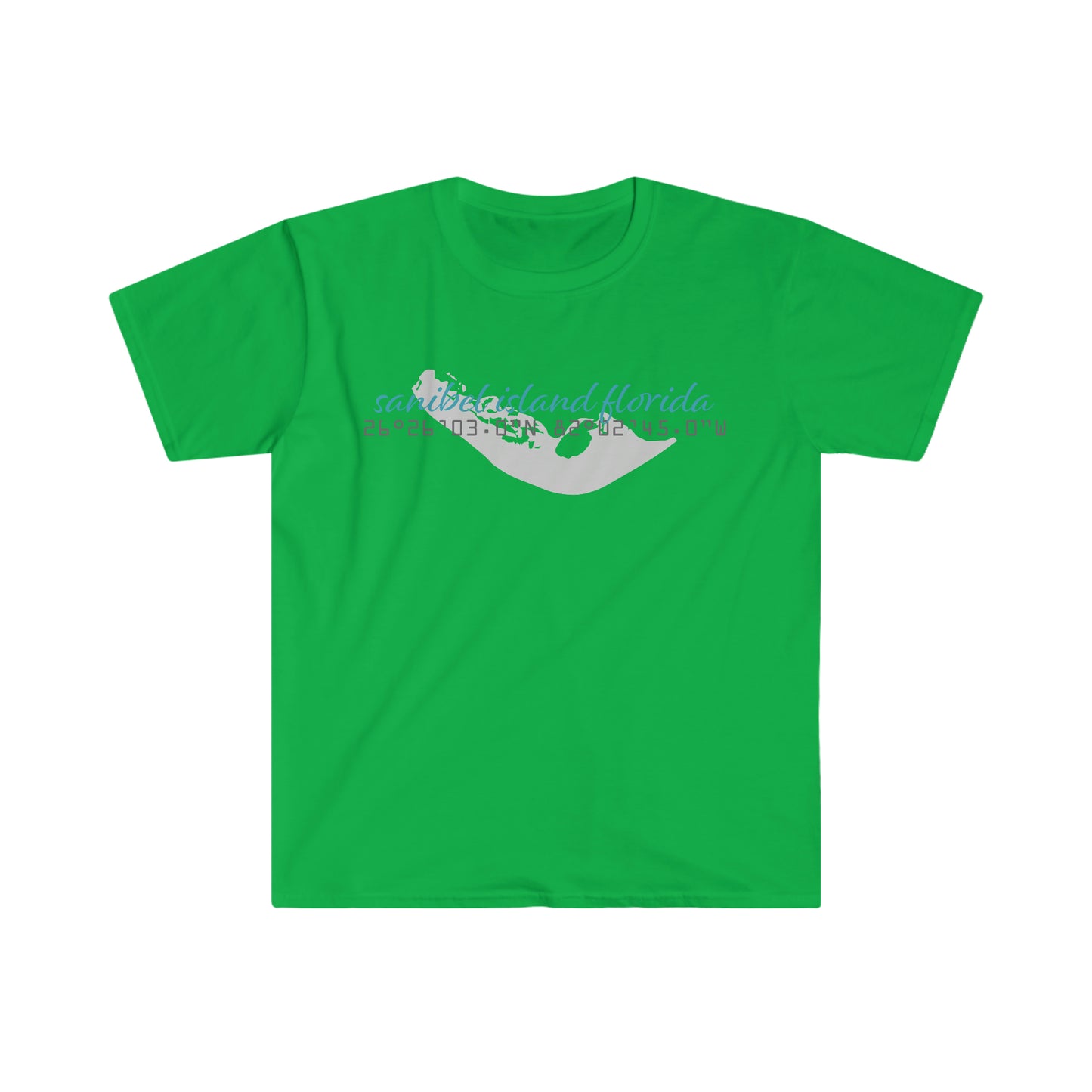 Sanibel Island GPS Unisex Softstyle T-Shirt + More Colors