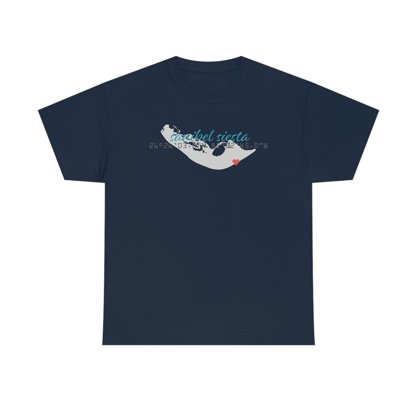 Sanibel Siesta GPS Unisex Heavy Cotton Tee + More Colors