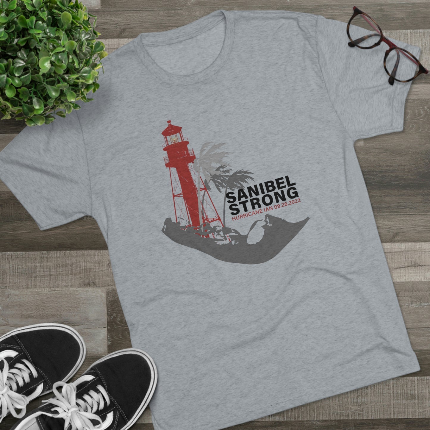 Sanibel Strong Lighthouse Unisex Tri-Blend Crew Tee + More Colors