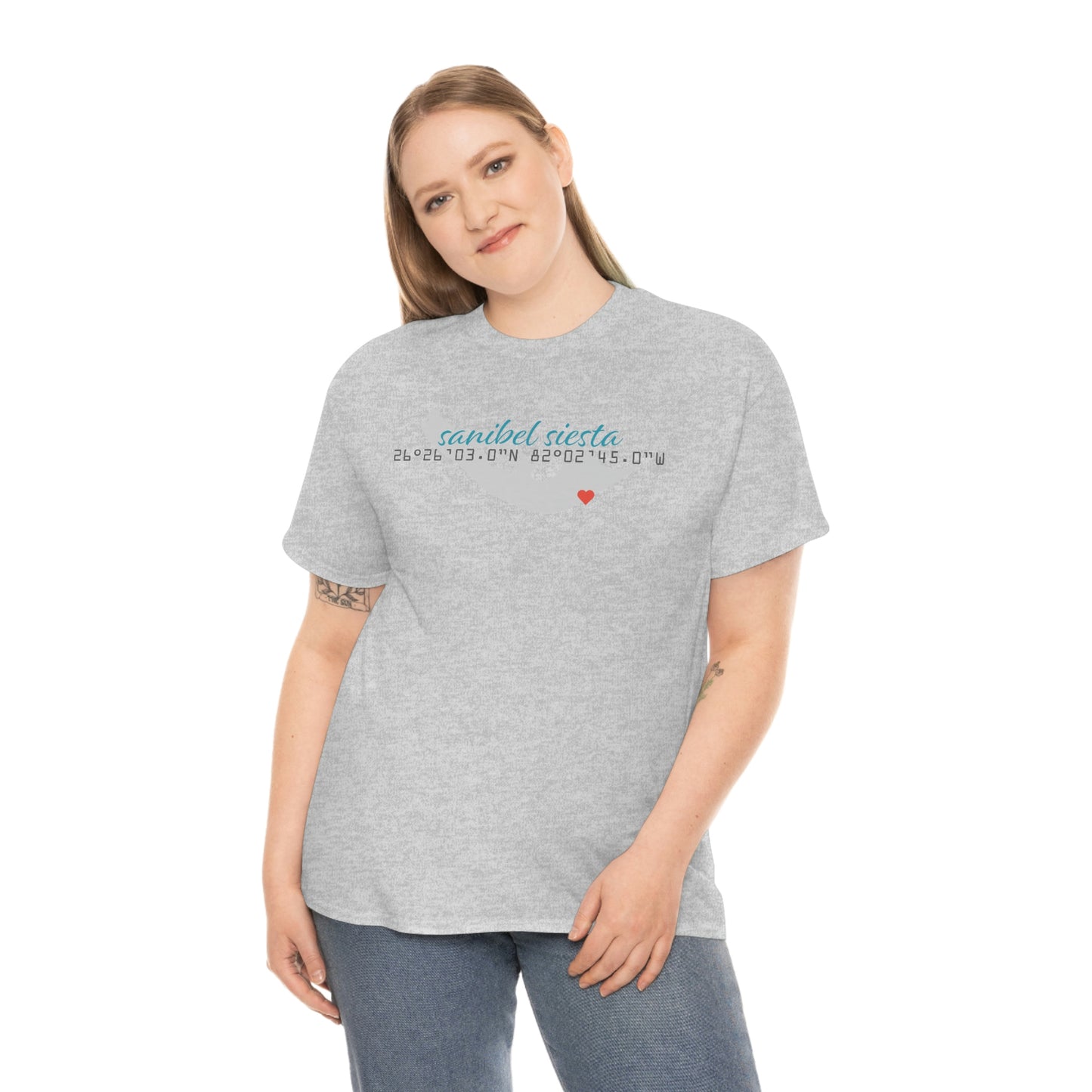 Sanibel Siesta GPS Unisex Heavy Cotton Tee + More Colors