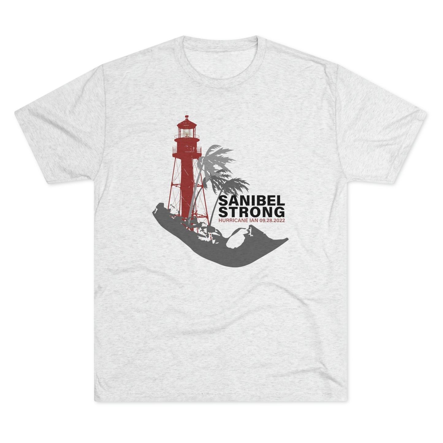 Sanibel Strong Lighthouse Unisex Tri-Blend Crew Tee + More Colors