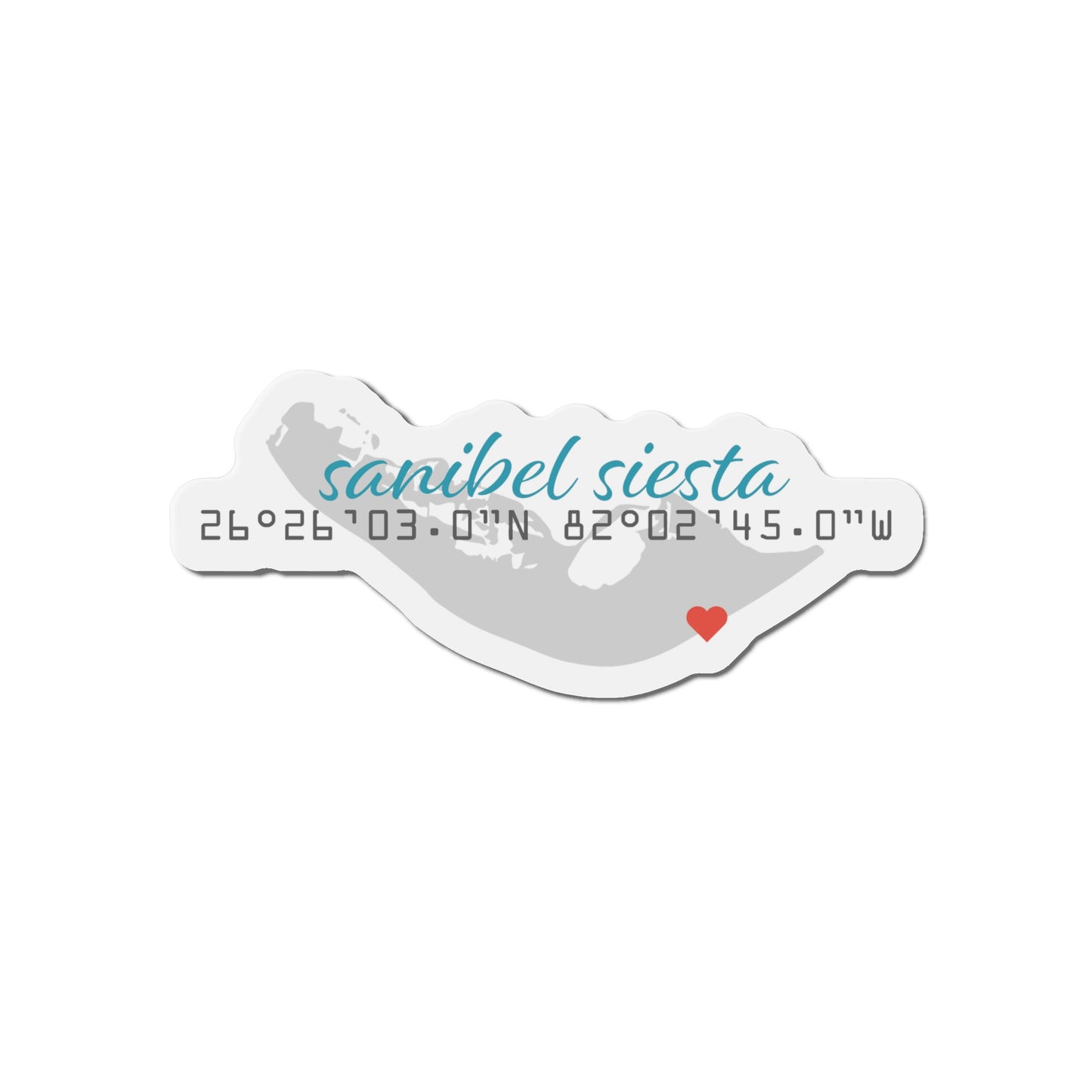Sanibel Siesta GPS Die-Cut Magnet